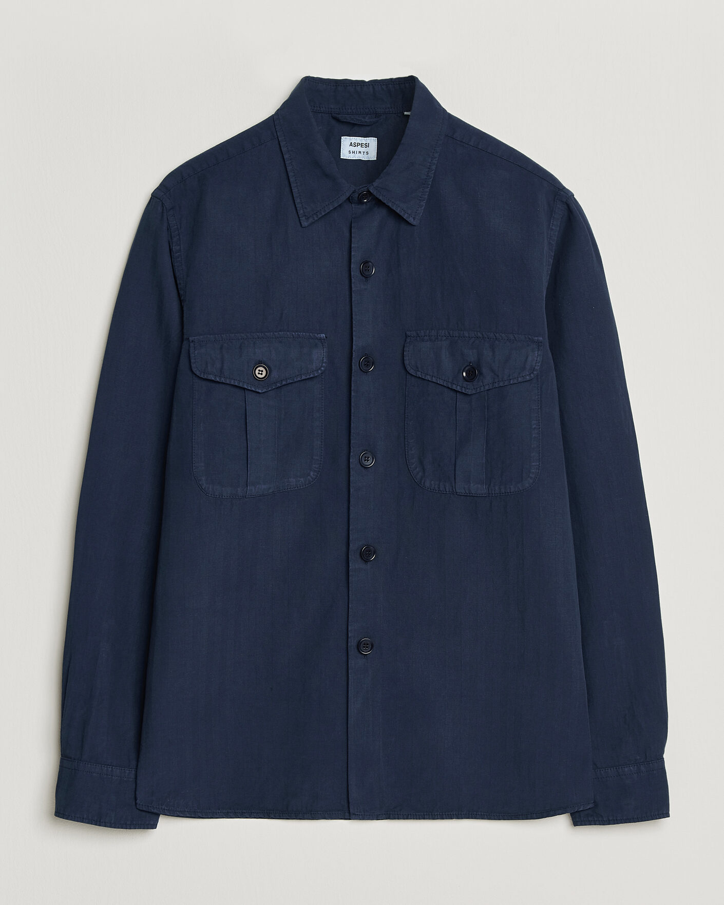 Uomini | Camicie | Aspesi | Double Pocket Overshirt Navy