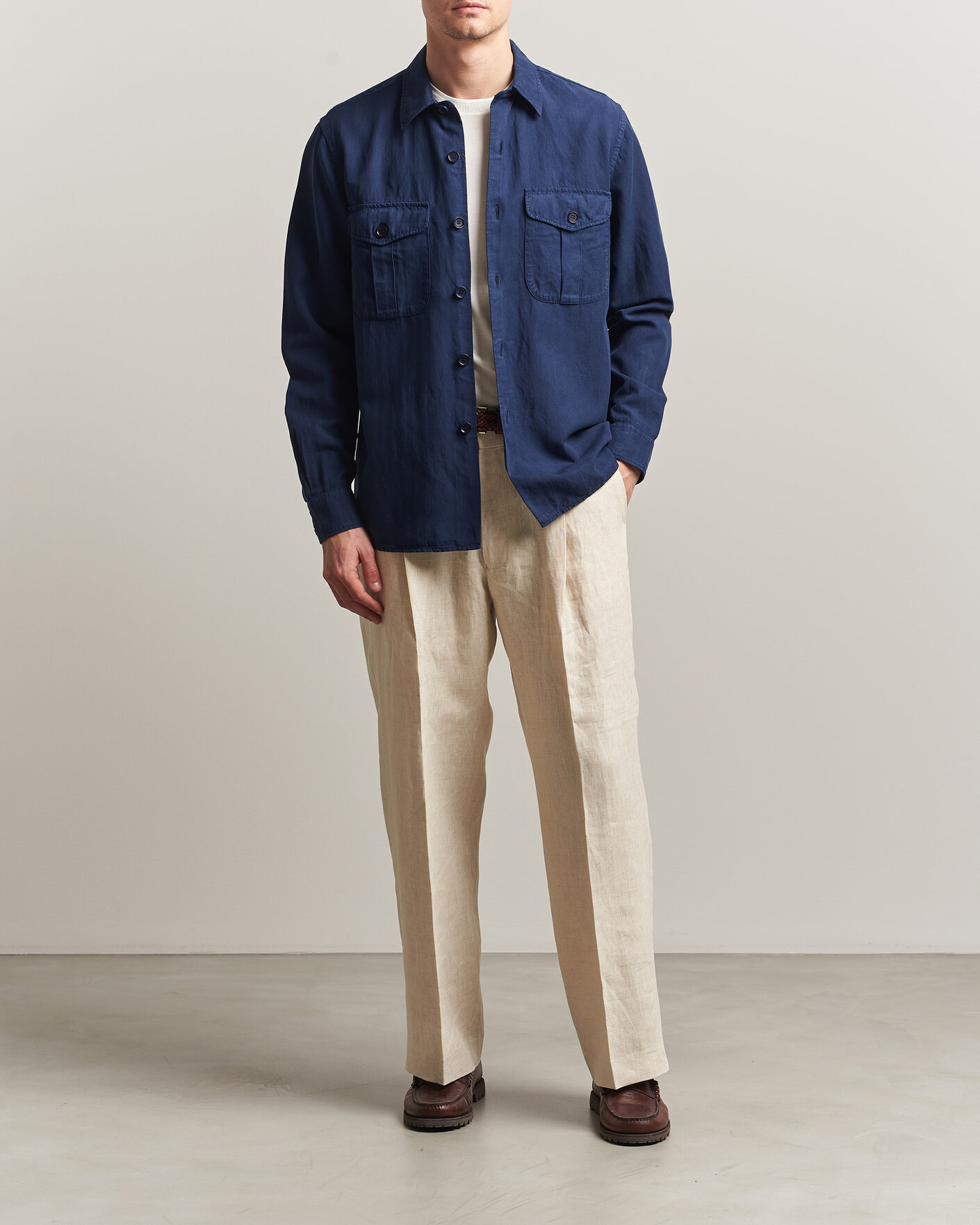 Uomini | Camicie | Aspesi | Double Pocket Overshirt Navy