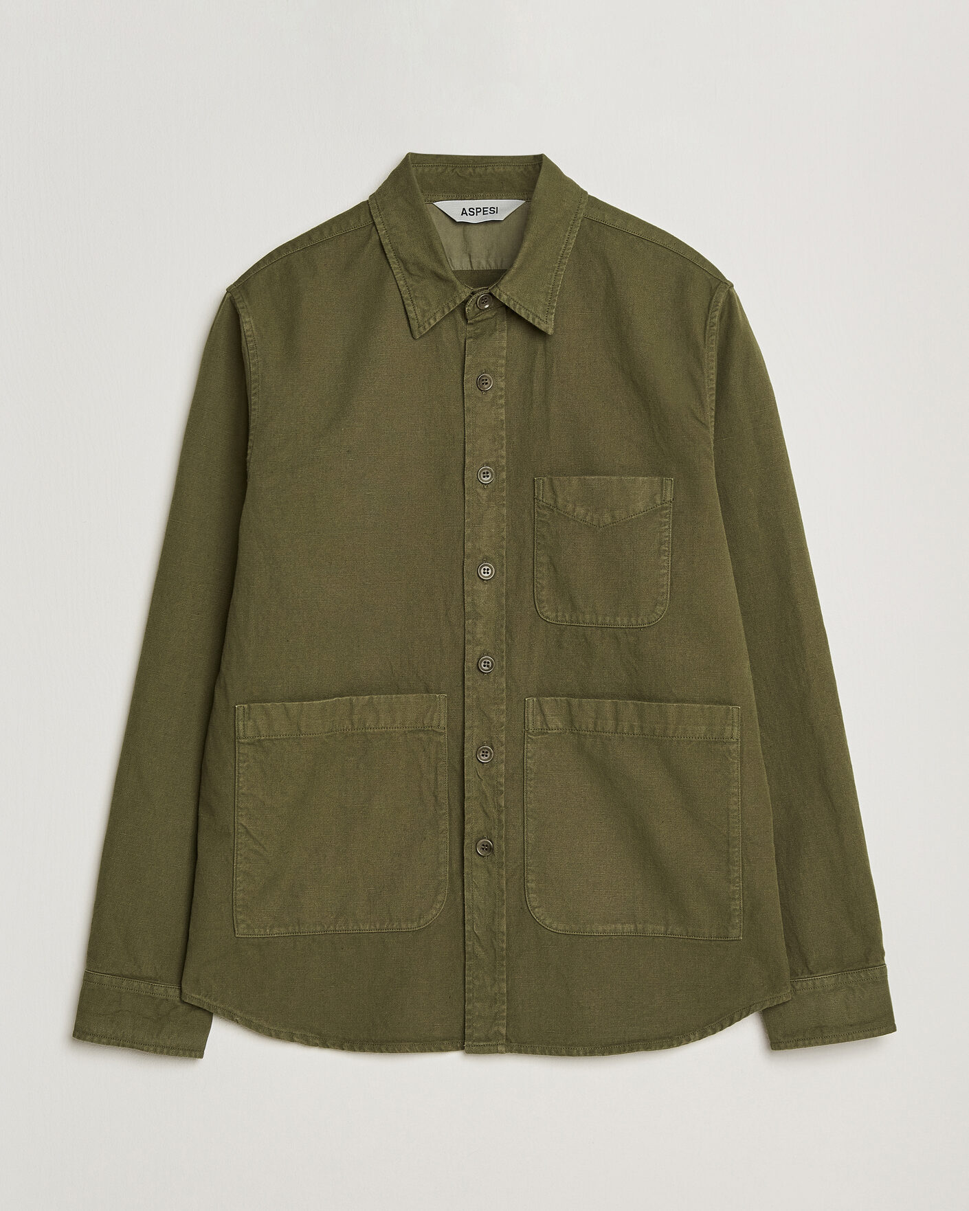 Uomini | Giacche | Aspesi | Garment Dyed Utility Shirt Military