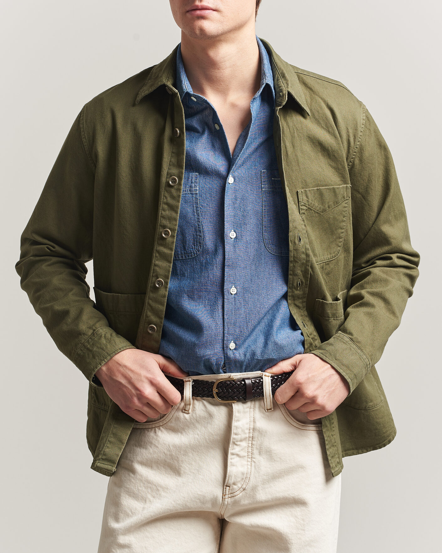 Uomini | Giacche | Aspesi | Garment Dyed Utility Shirt Military