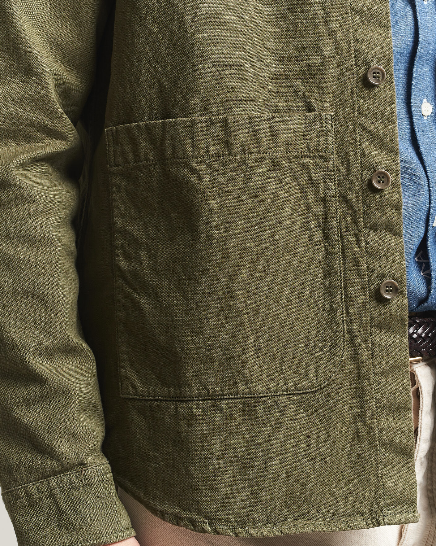 Uomini | Giacche | Aspesi | Garment Dyed Utility Shirt Military