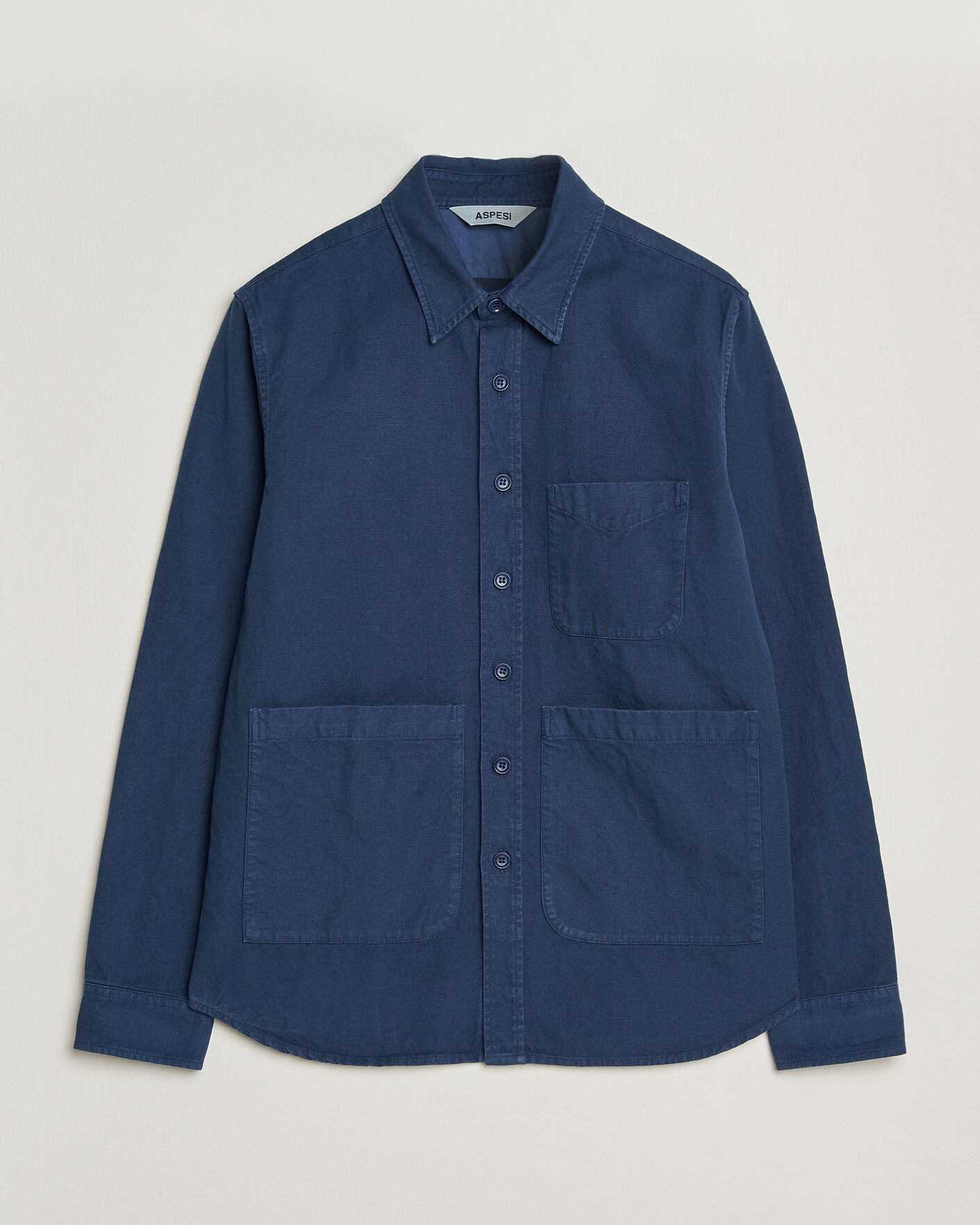 Uomini | Giacche | Aspesi | Garment Dyed Utility Shirt Dark Blue