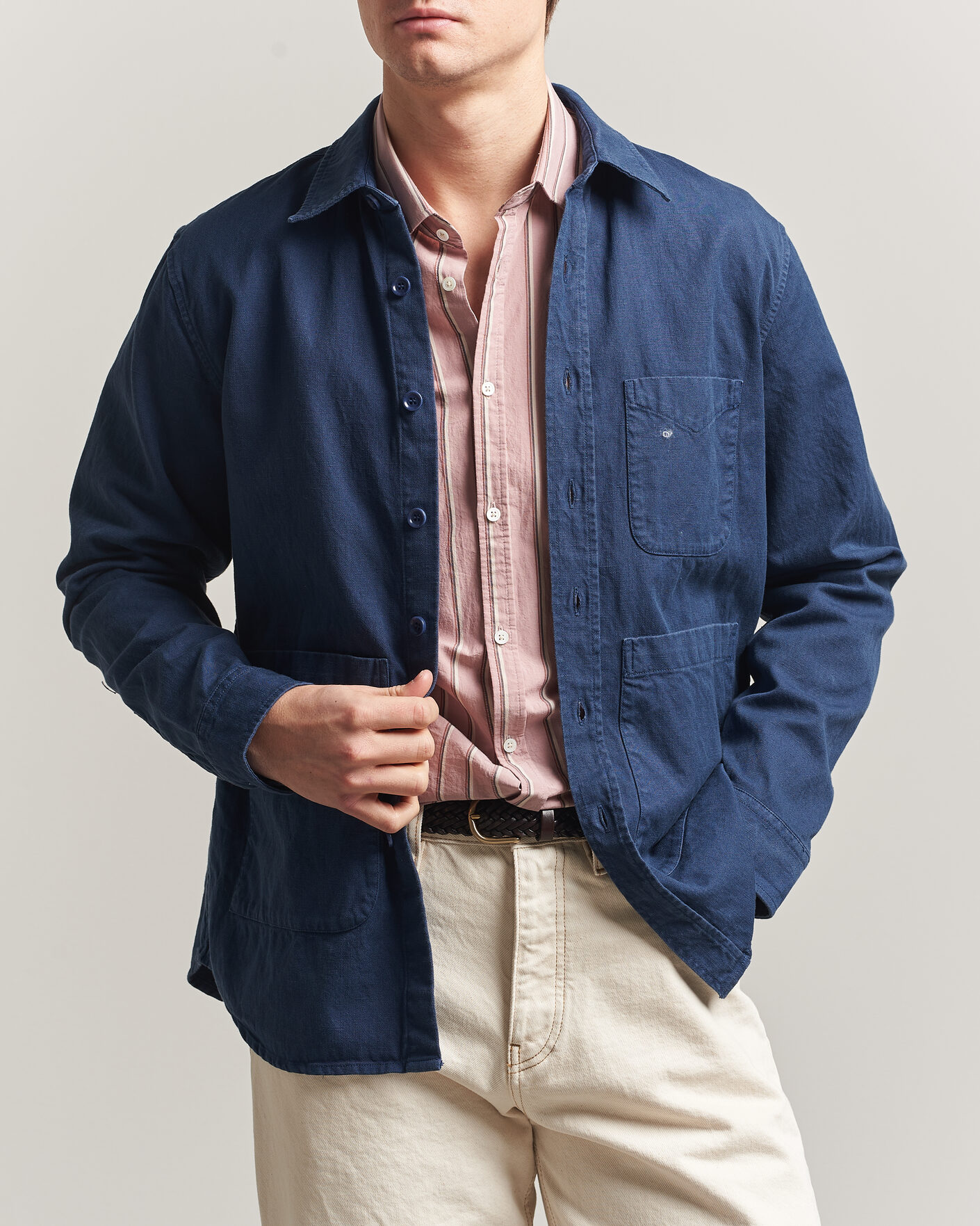 Uomini | Giacche | Aspesi | Garment Dyed Utility Shirt Dark Blue