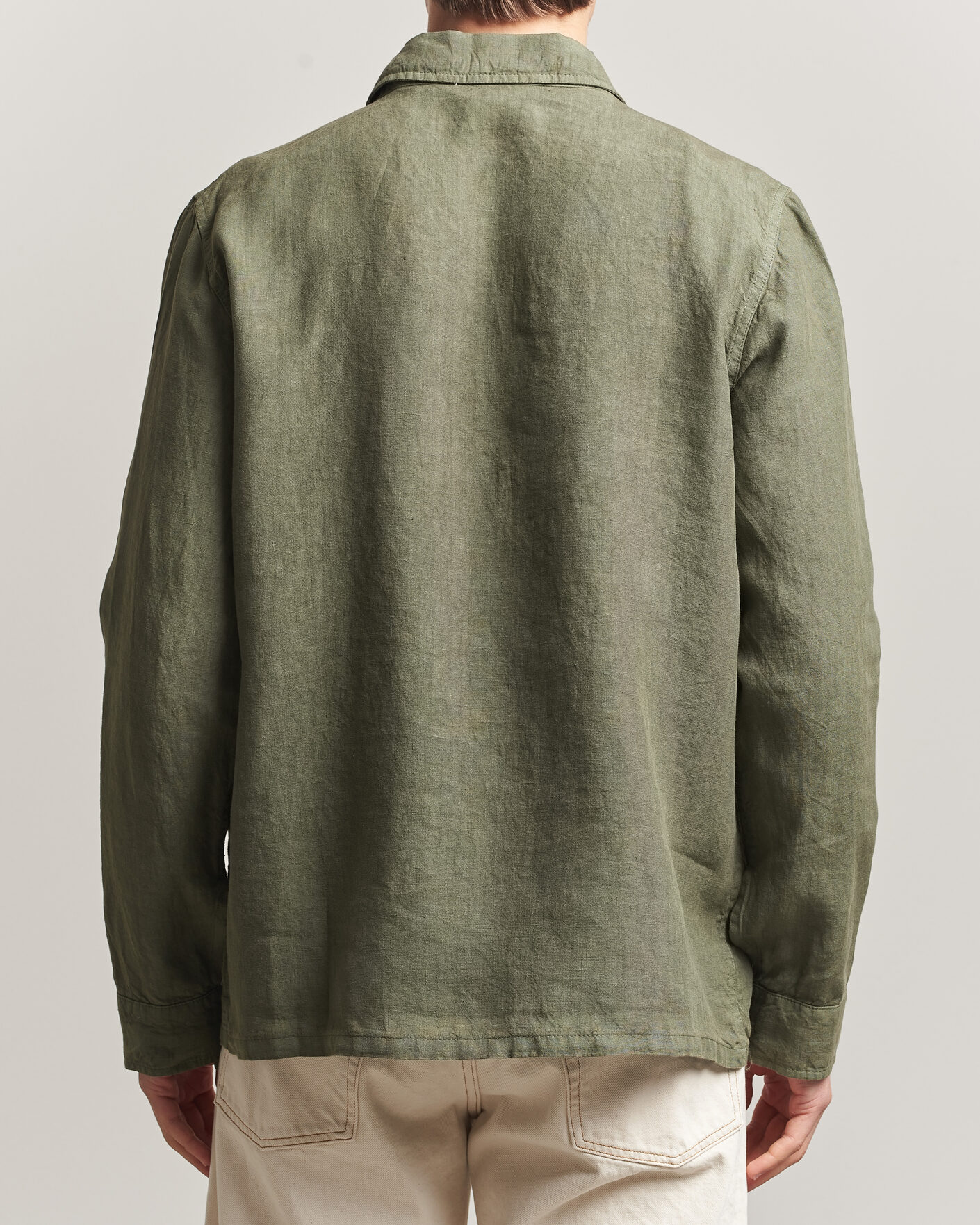 Uomini | Giacche | Aspesi | Linen Overshirt Military