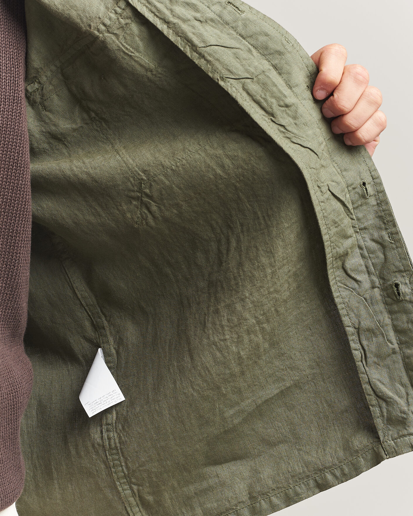 Uomini | Giacche | Aspesi | Linen Overshirt Military