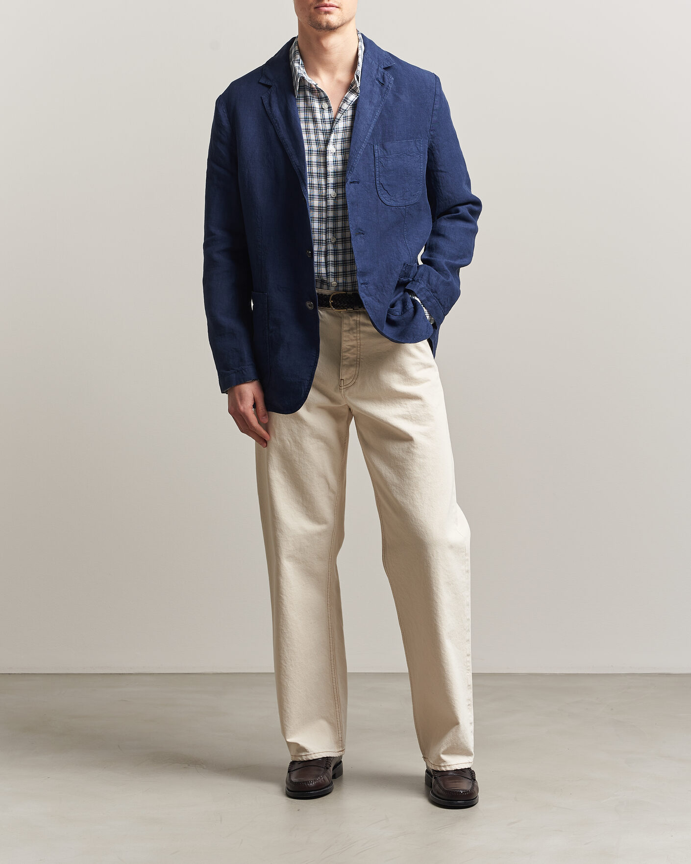Uomini | Blazers | Aspesi | Samuraki Linen Blazer Navy