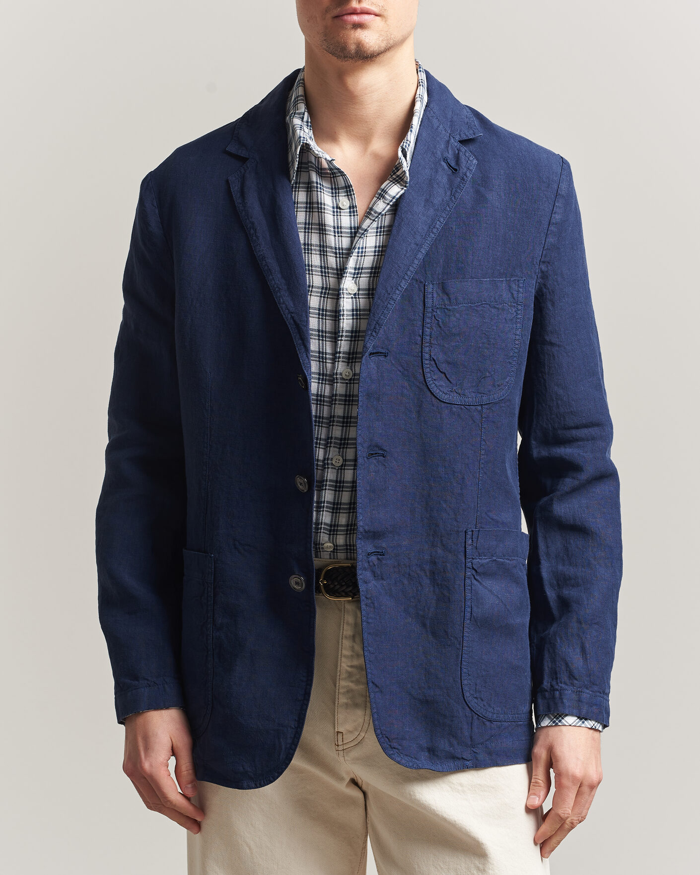 Uomini | Blazers | Aspesi | Samuraki Linen Blazer Navy