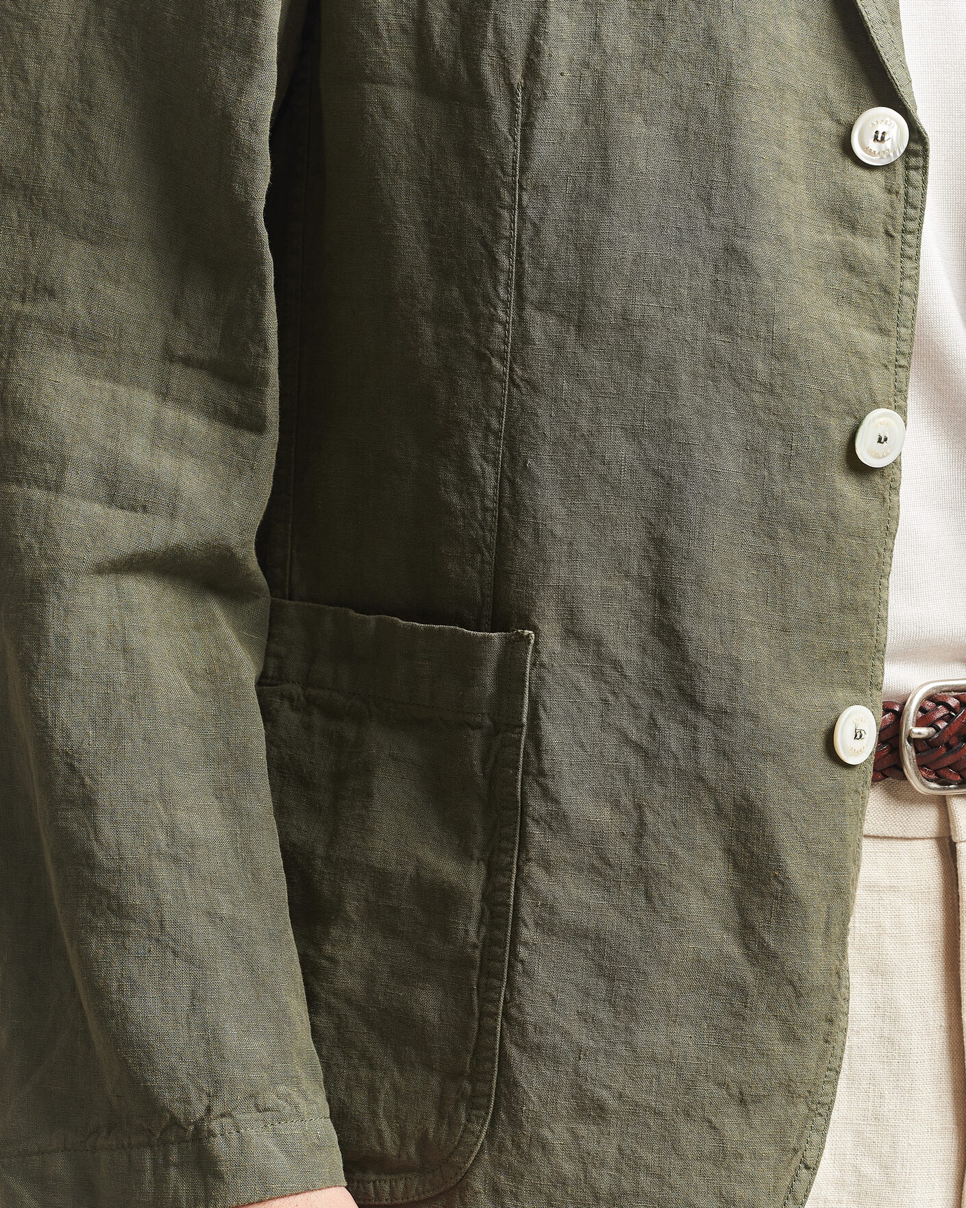 Uomini | Blazers | Aspesi | Samuraki Linen Blazer Military