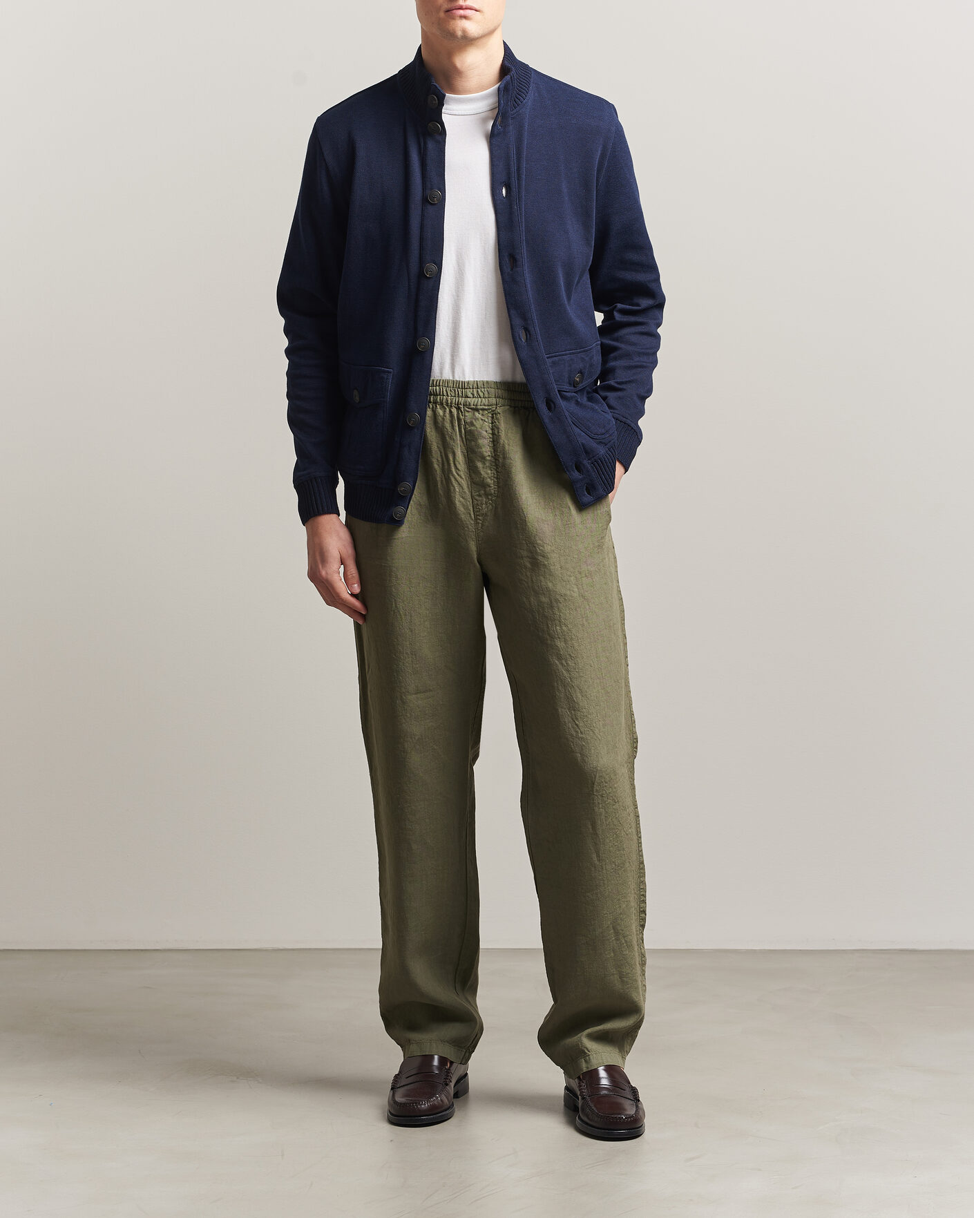 Uomini | Pantaloni | Aspesi | Ventura Linen Pants Military