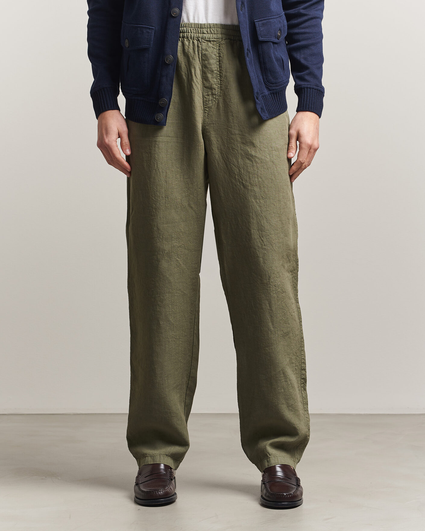 Uomini | Pantaloni | Aspesi | Ventura Linen Pants Military