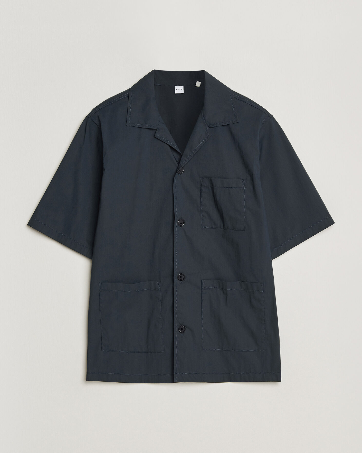 Uomini | Camicie | Aspesi | Ago Short Sleeve Shirt Navy