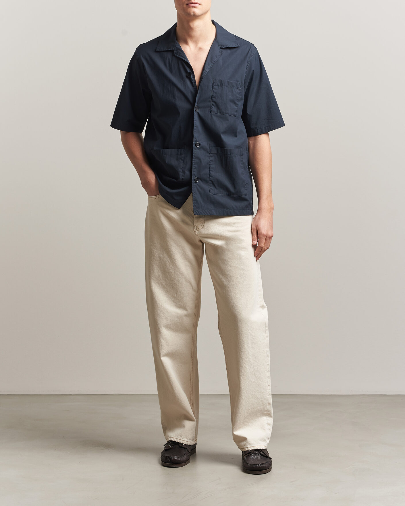 Uomini | Camicie | Aspesi | Ago Short Sleeve Shirt Navy