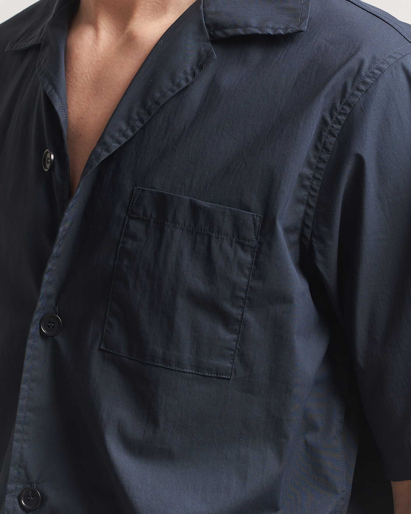 Uomini | Camicie | Aspesi | Ago Short Sleeve Shirt Navy