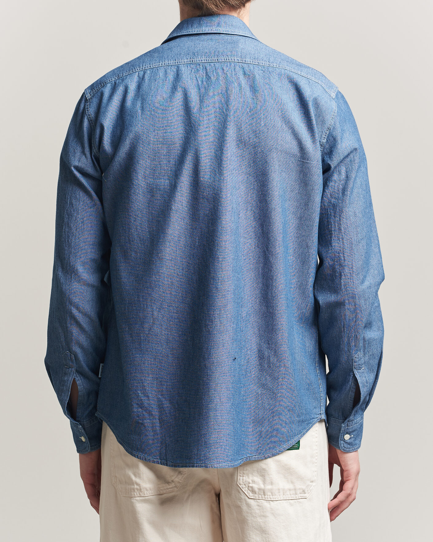 Uomini | Camicie | Aspesi | Chambray Work Shirt Medium Blue