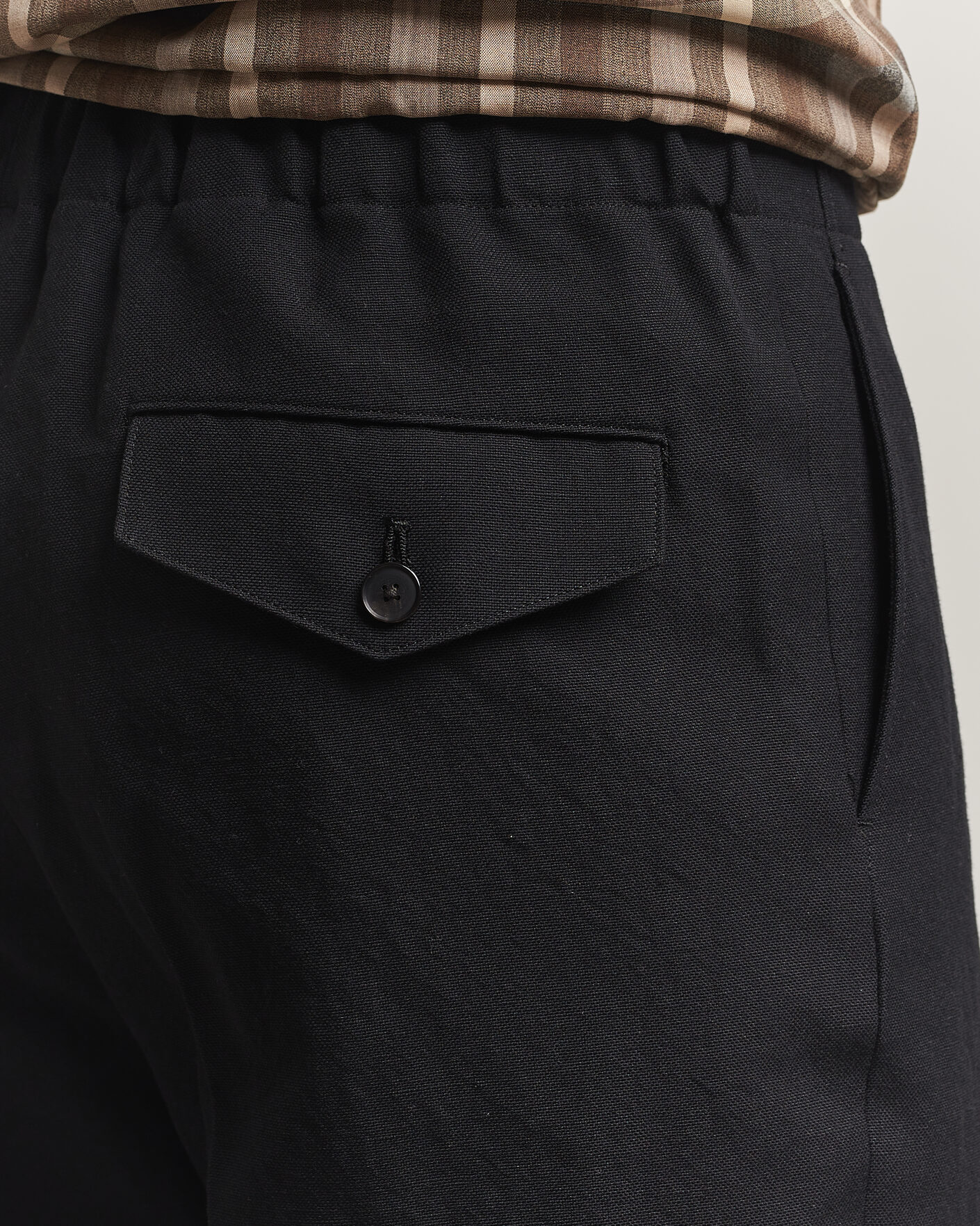Uomini | Pantaloni | Auralee | Wool/Linen Ox Drawstring Pants Black