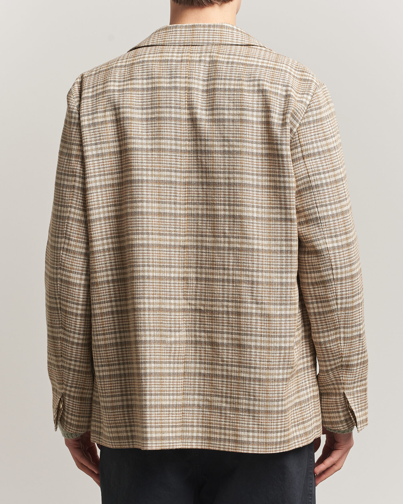 Uomini | Giacche | Auralee | Silk/Linen Chore Jacket Beige Check