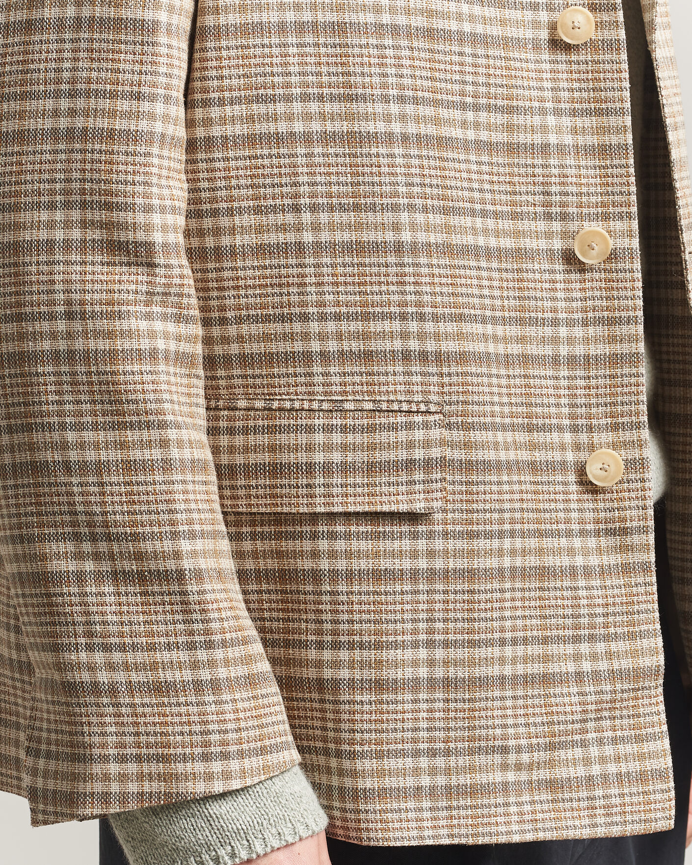 Uomini | Giacche | Auralee | Silk/Linen Chore Jacket Beige Check