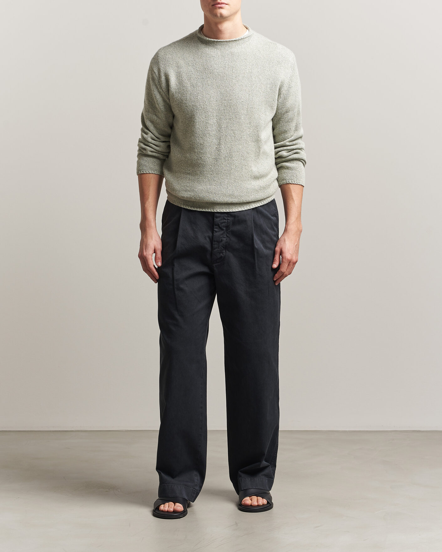 Uomini | Maglieria | Auralee | Cashmere/Silk Crew Neck Mint Melange