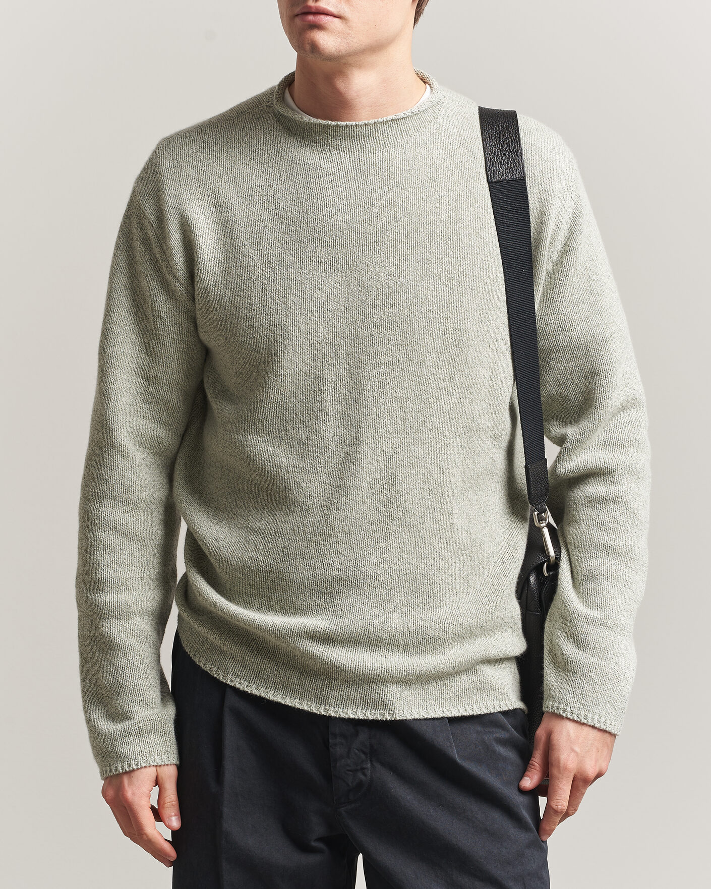 Uomini | Maglieria | Auralee | Cashmere/Silk Crew Neck Mint Melange