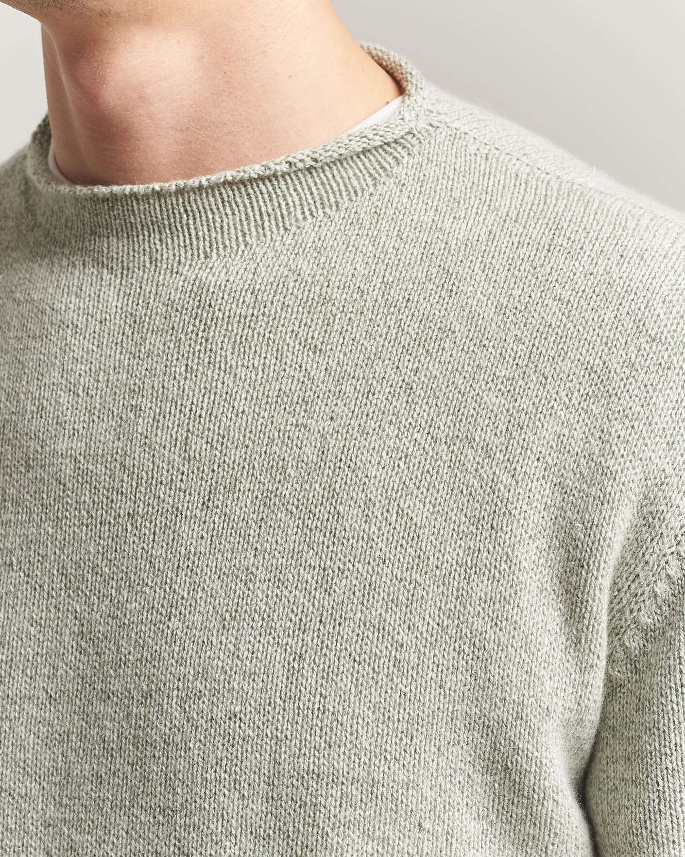 Uomini | Maglieria | Auralee | Cashmere/Silk Crew Neck Mint Melange