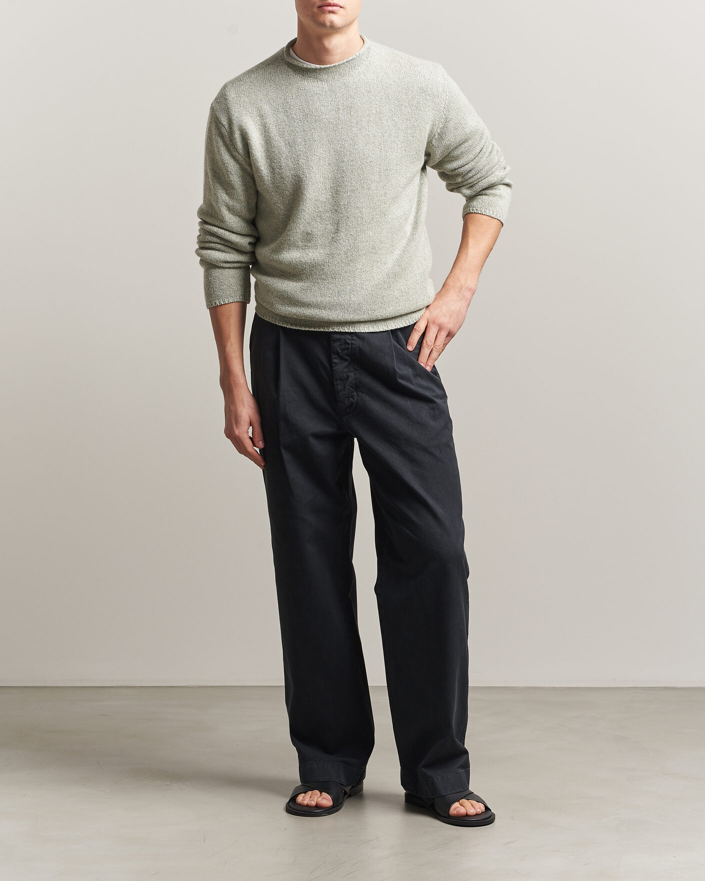 Uomini | Pantaloni | Auralee | Garment Dyed Finx Chinos Black