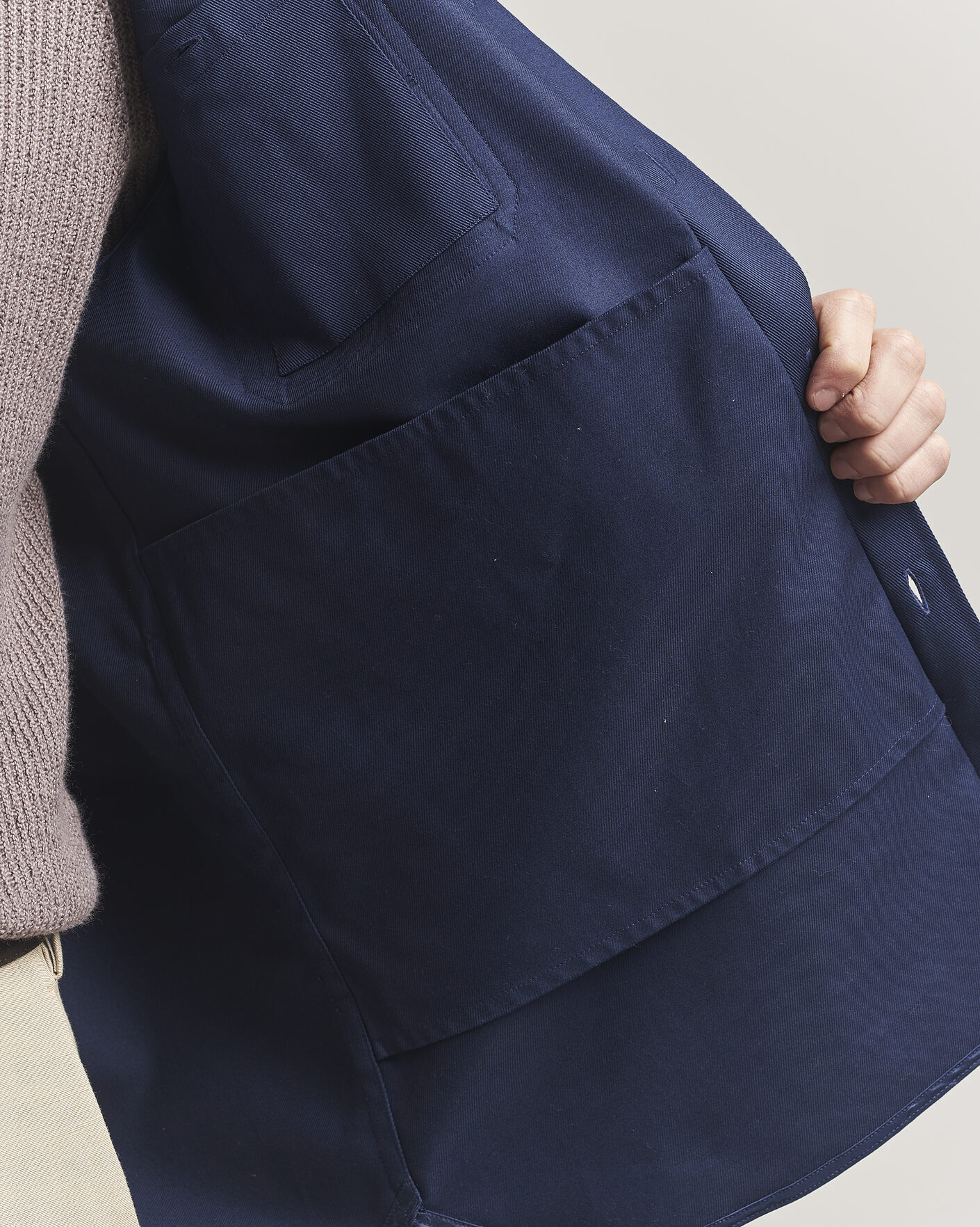 Uomini | Camicie | Caruso | Twill Cotton Overshirt Navy