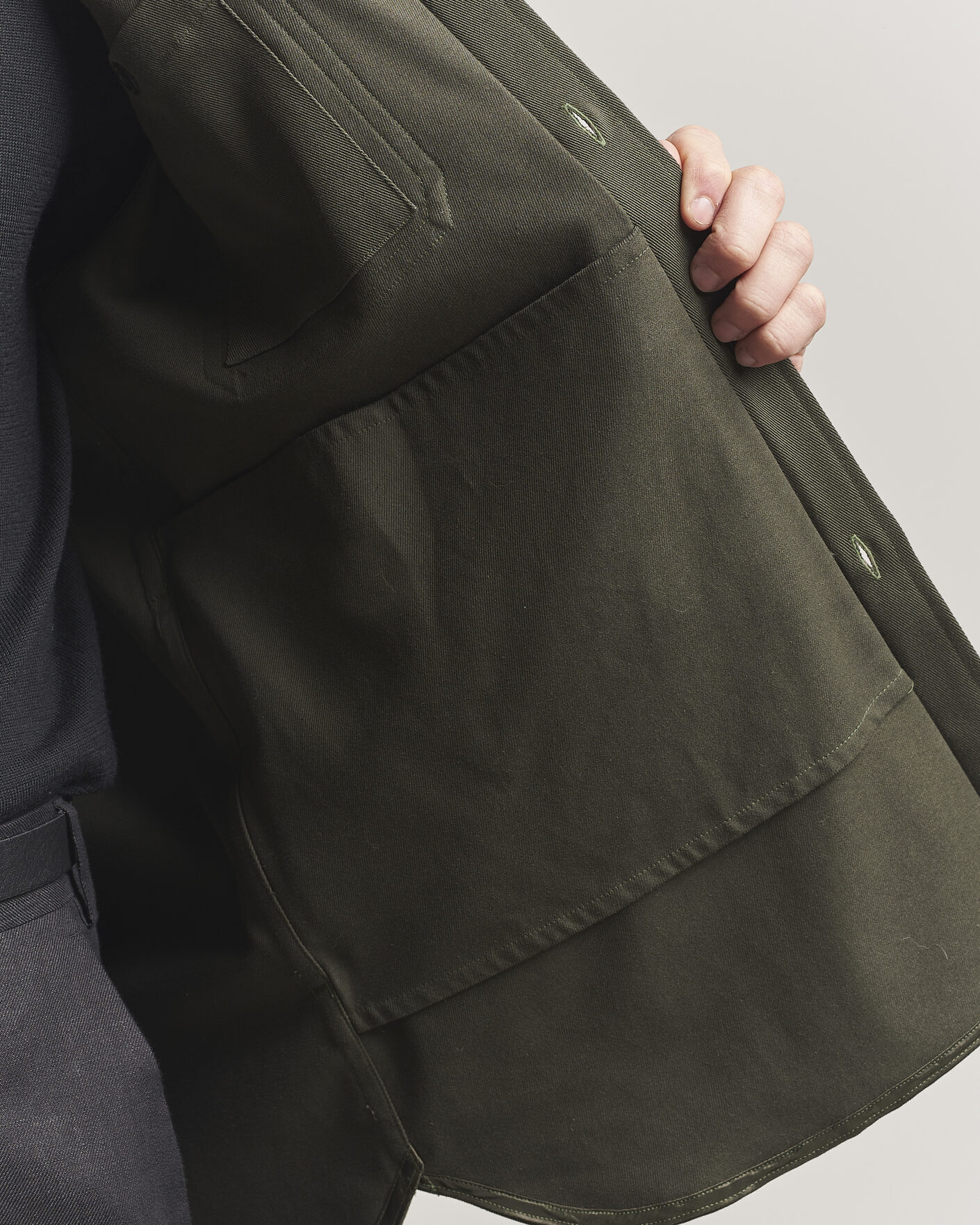 Uomini | Camicie | Caruso | Twill Cotton Overshirt Dark Green