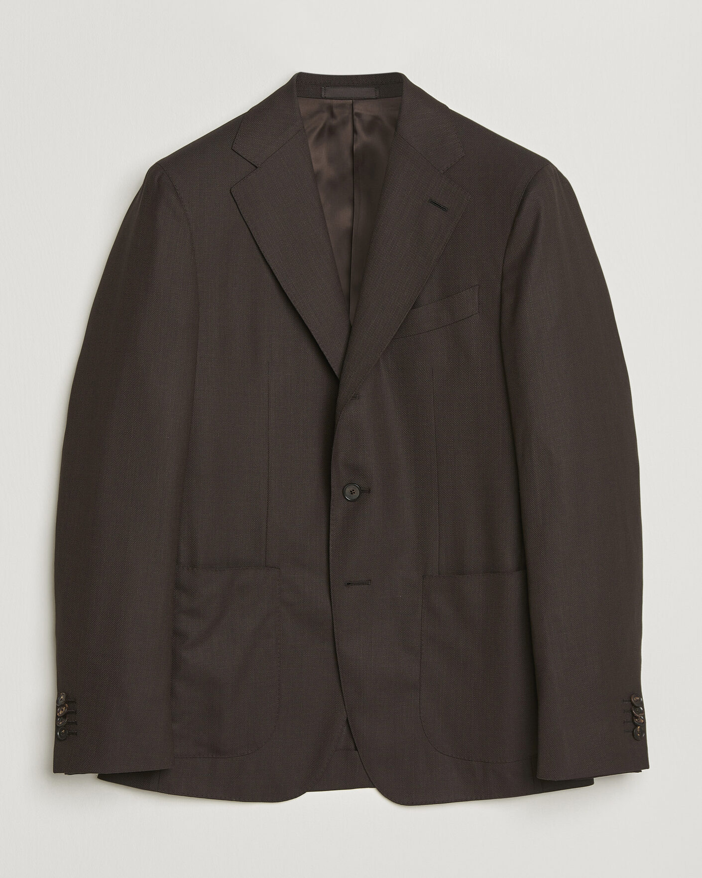Uomini | Blazers | Caruso | Aida Wool Hopsack Blazer Dark Brown
