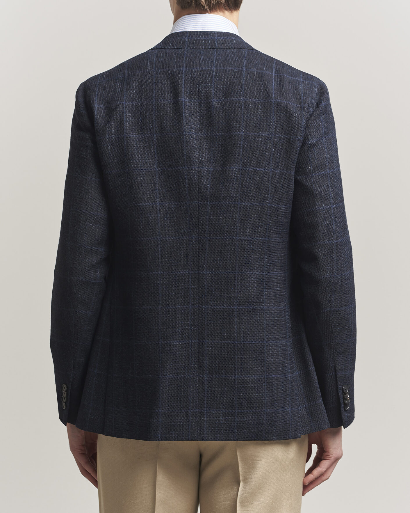 Uomini | Blazers | Caruso | Aida Wool Hopsack Blazer Navy Check