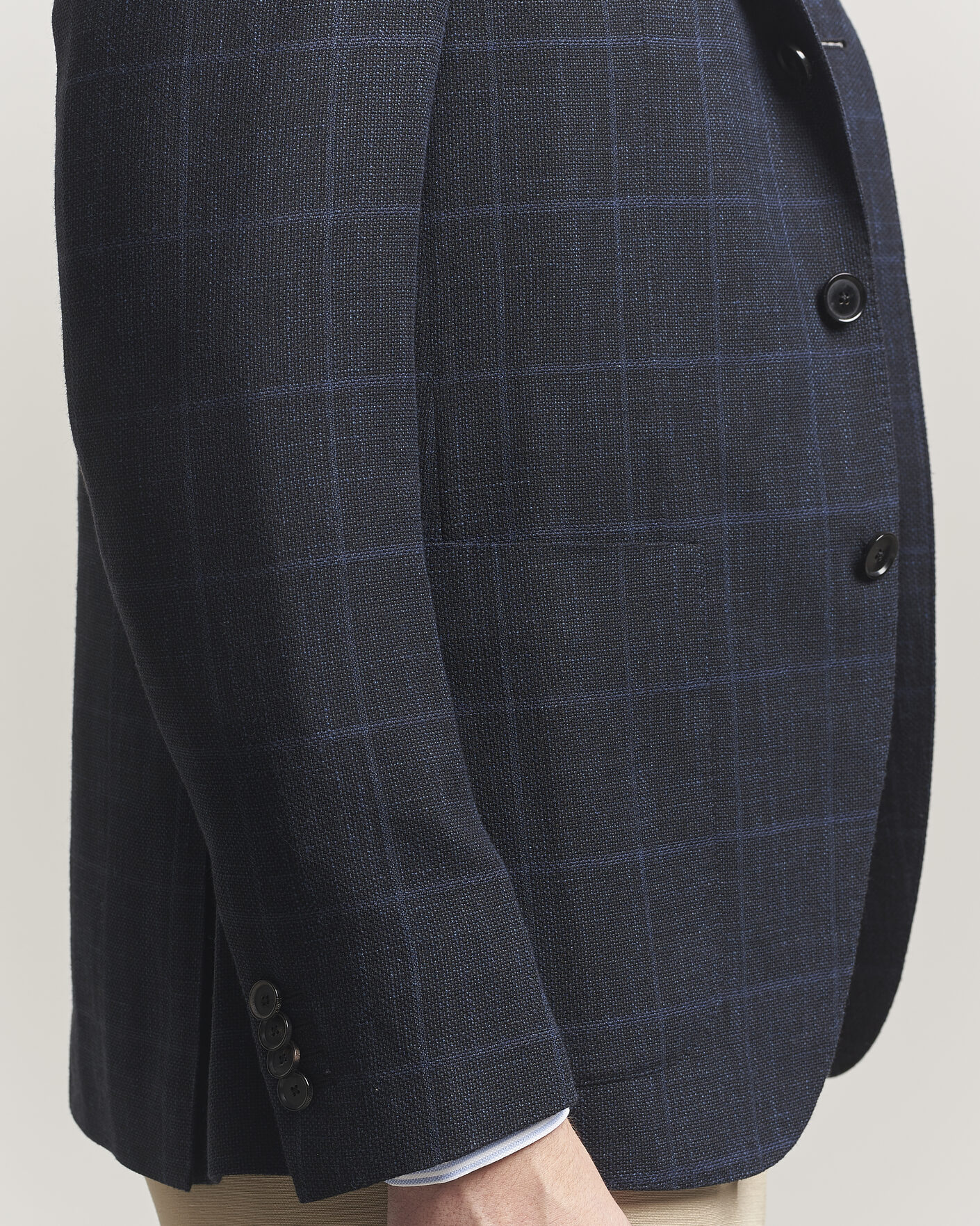 Uomini | Blazers | Caruso | Aida Wool Hopsack Blazer Navy Check