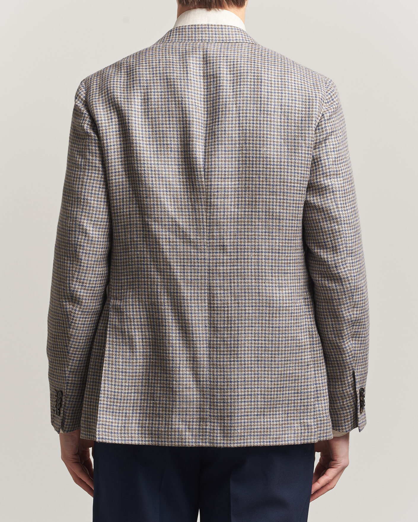 Uomini | Blazers | Caruso | Aida Linen/Wool Blazer Navy/Grey Check