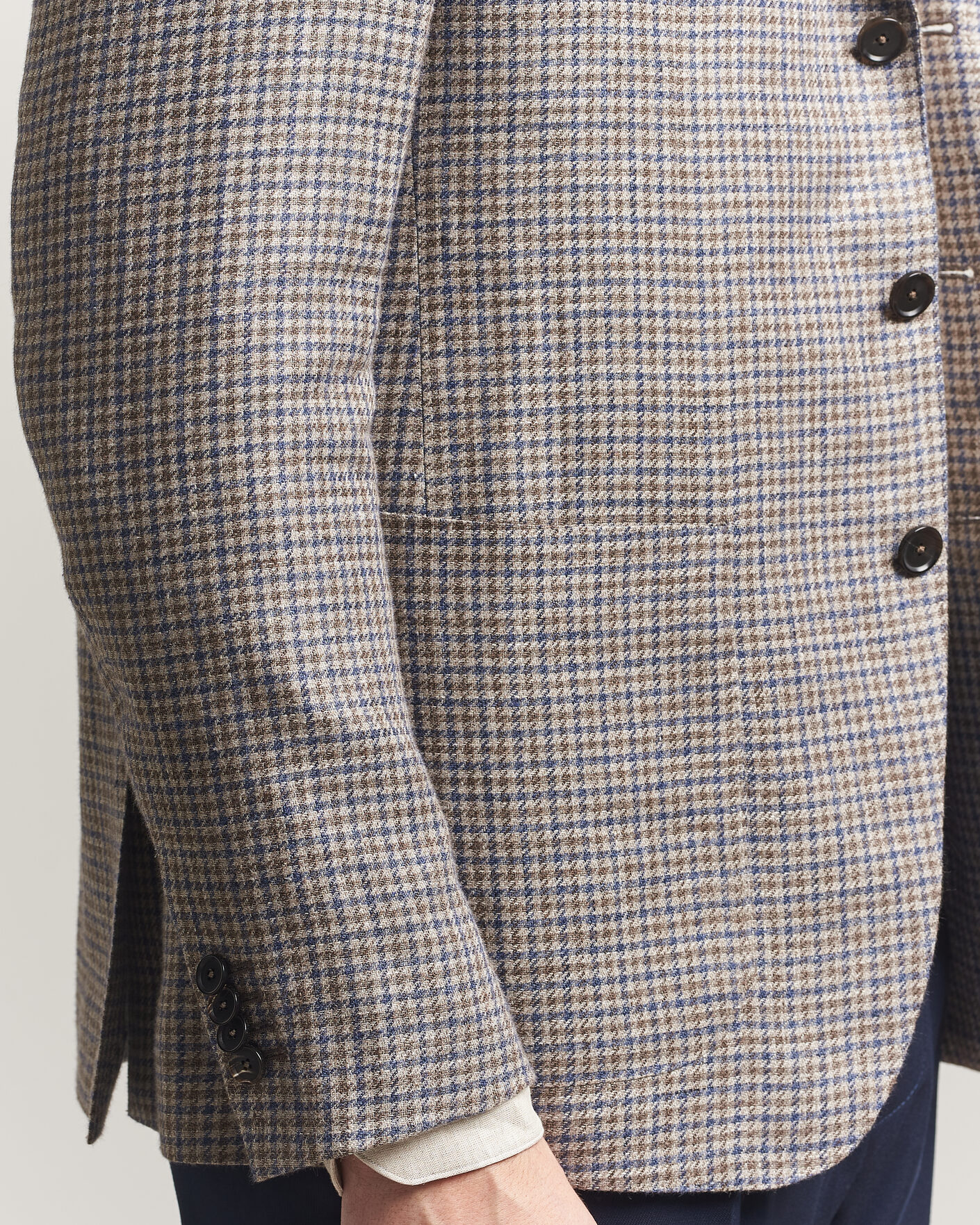 Uomini | Blazers | Caruso | Aida Linen/Wool Blazer Navy/Grey Check