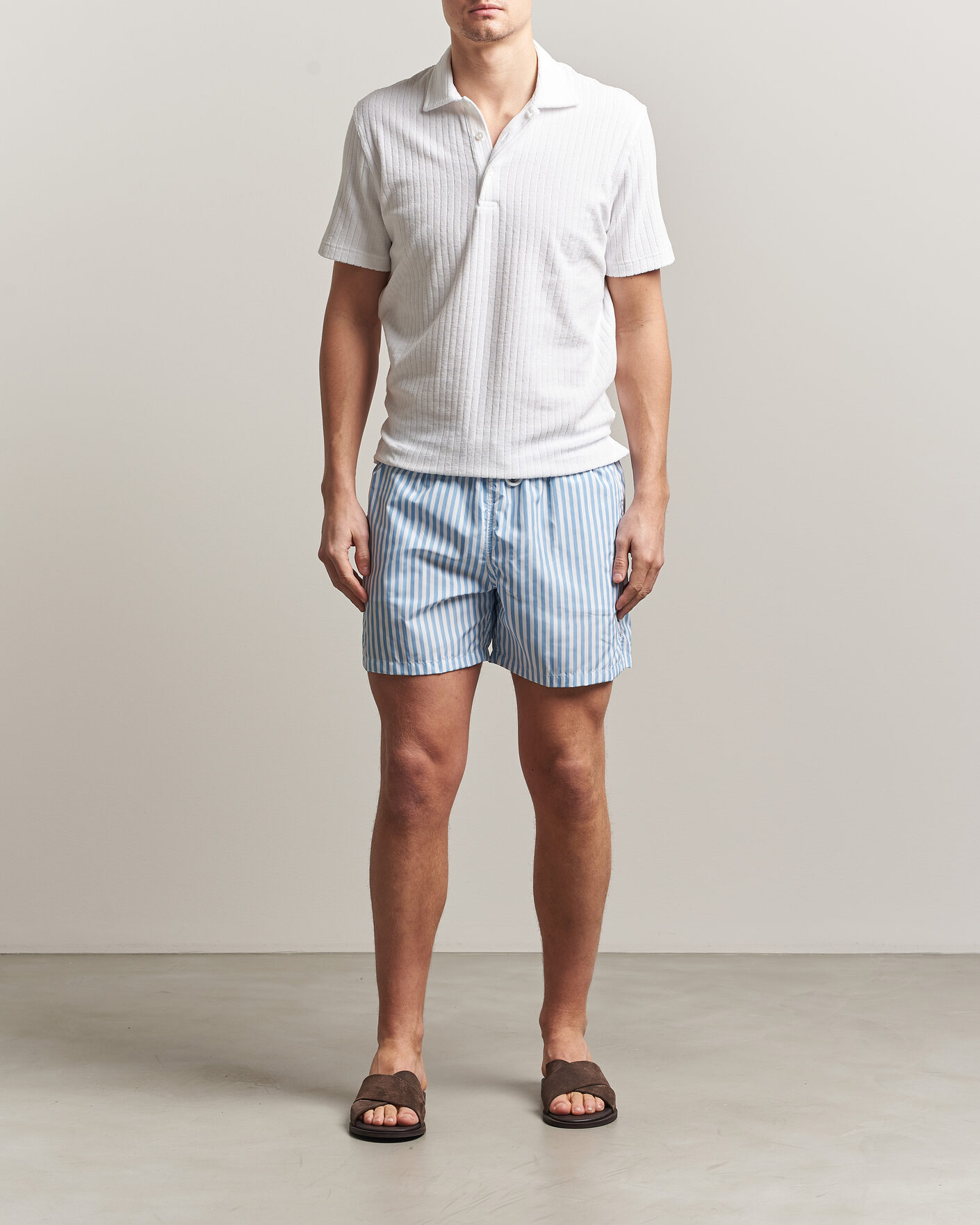 Uomini | Costumi da bagno | Fedeli | Madeira Swim Trunk Wide Blue Stripes