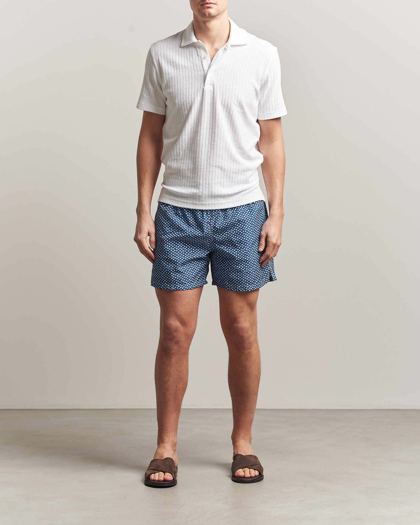 Uomini | Costumi da bagno | Fedeli | Madeira Swim Trunk Blue Flowers