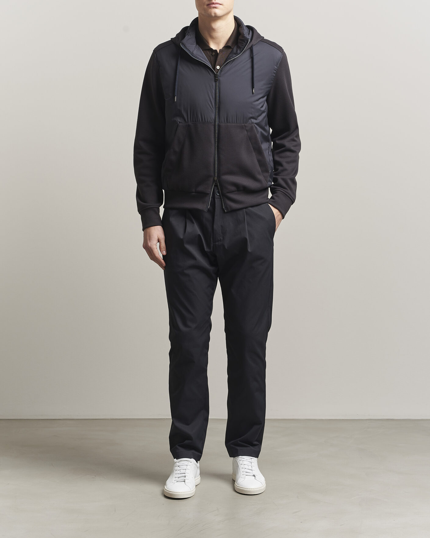 Uomini | Giacche | Herno | Hooded Hybrid Jacket Navy