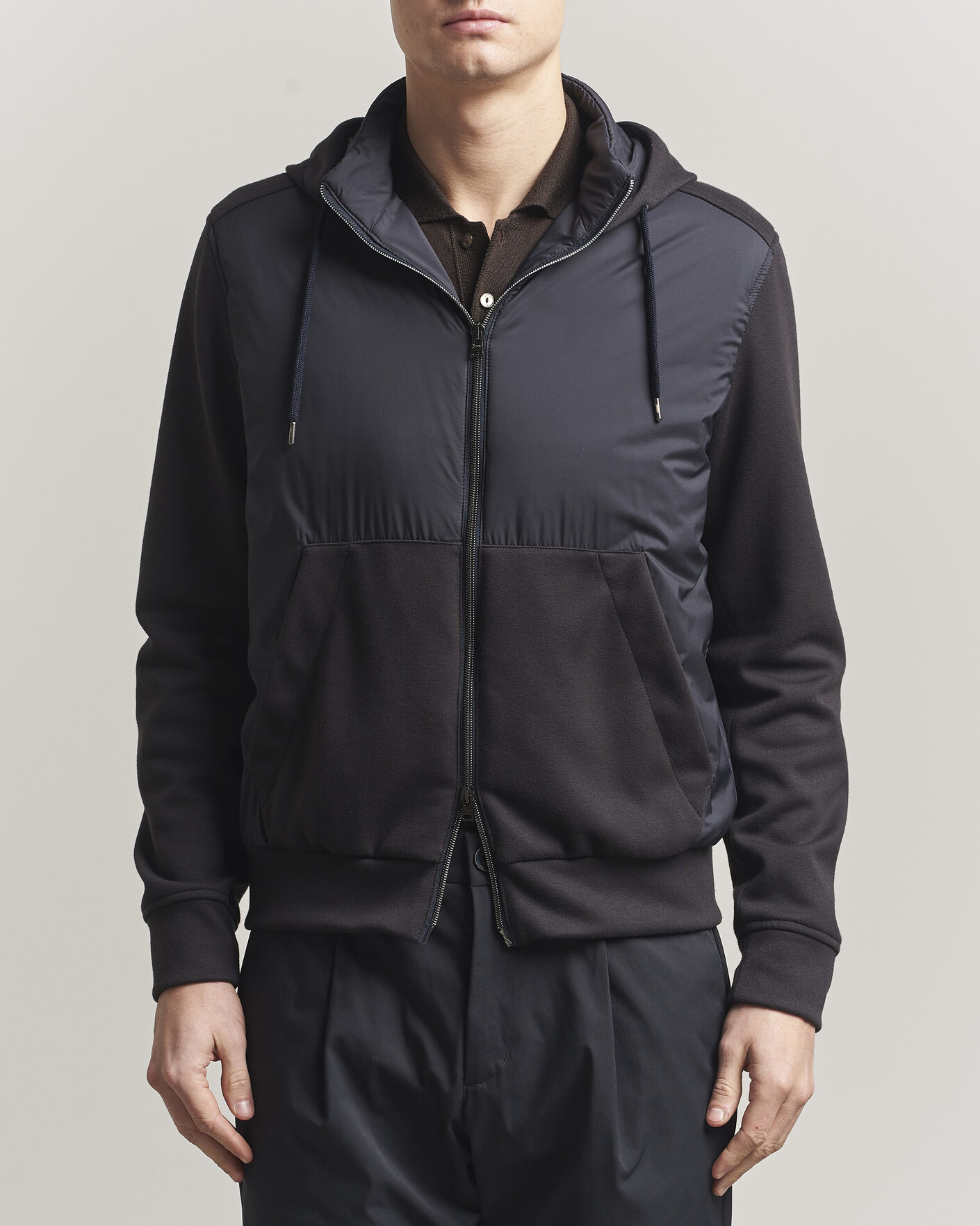 Uomini | Giacche | Herno | Hooded Hybrid Jacket Navy