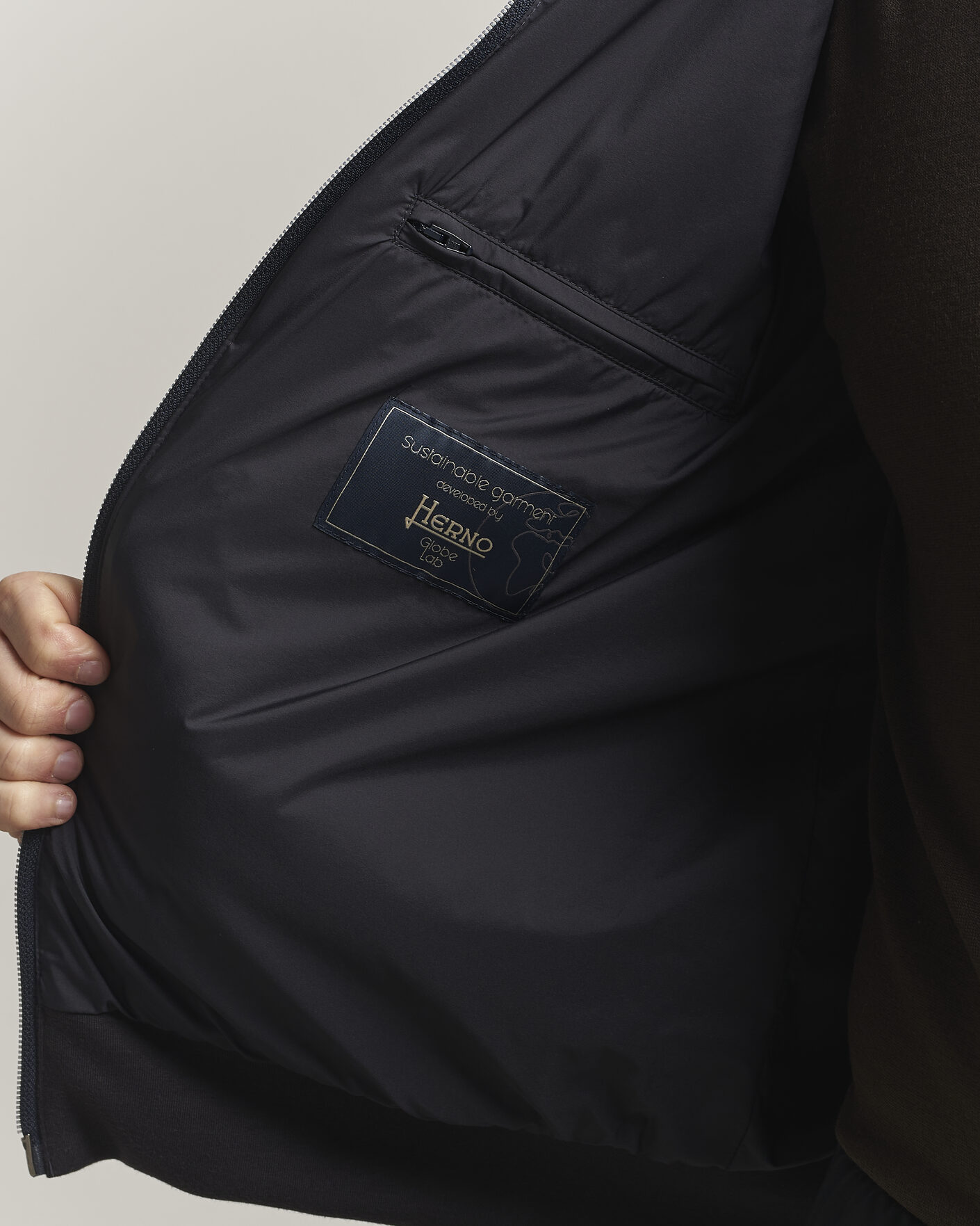 Uomini | Giacche | Herno | Hooded Hybrid Jacket Navy