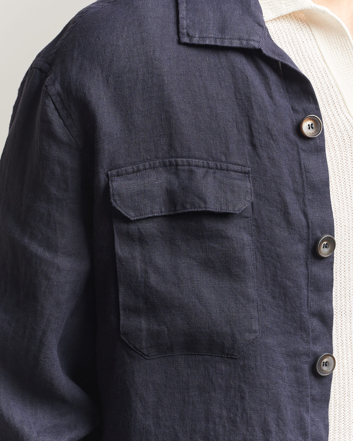 Uomini | Giacche | Herno | Linen Safari Jacket Navy