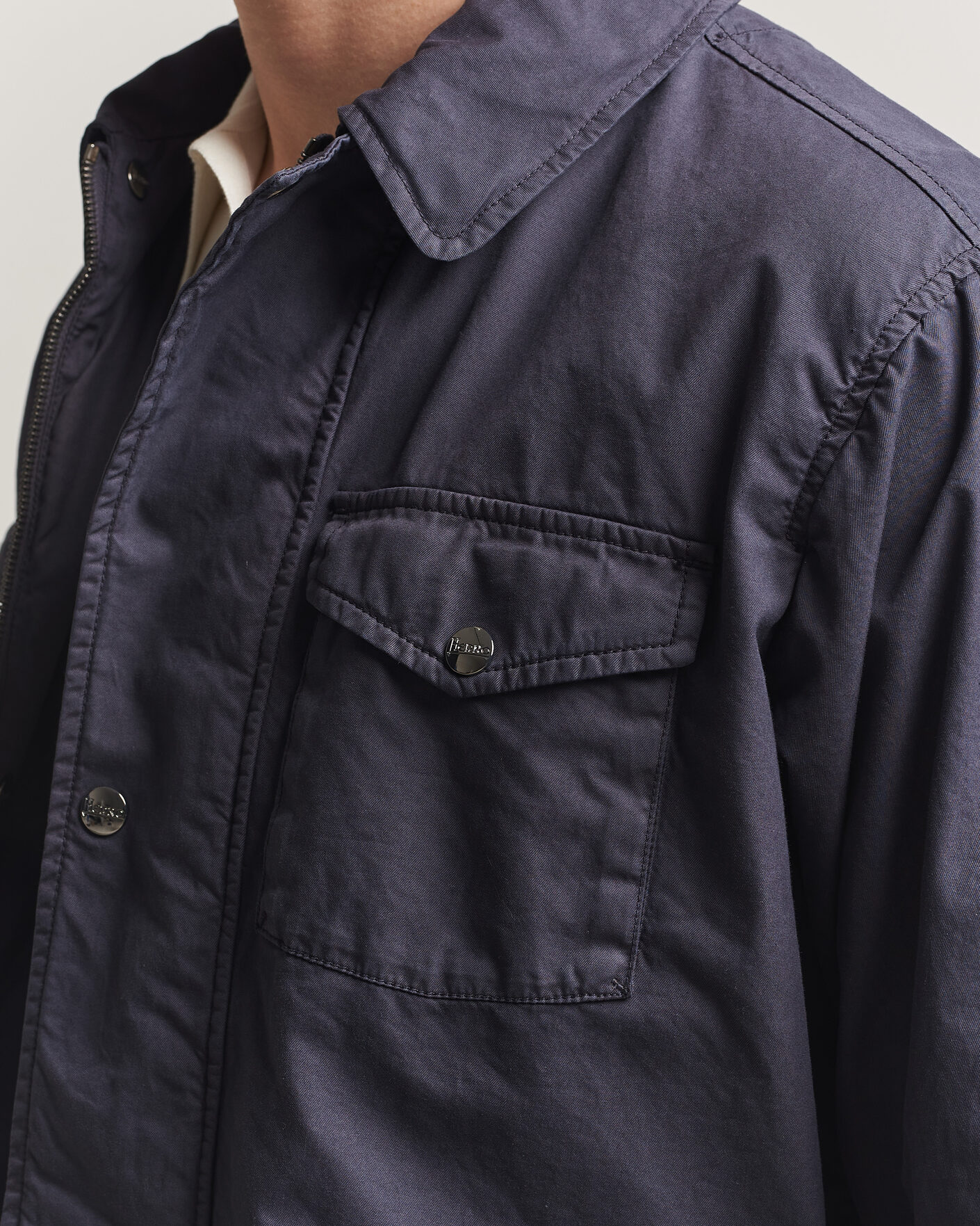 Uomini | Giacche | Herno | Washed Cotton Field Jacket Navy