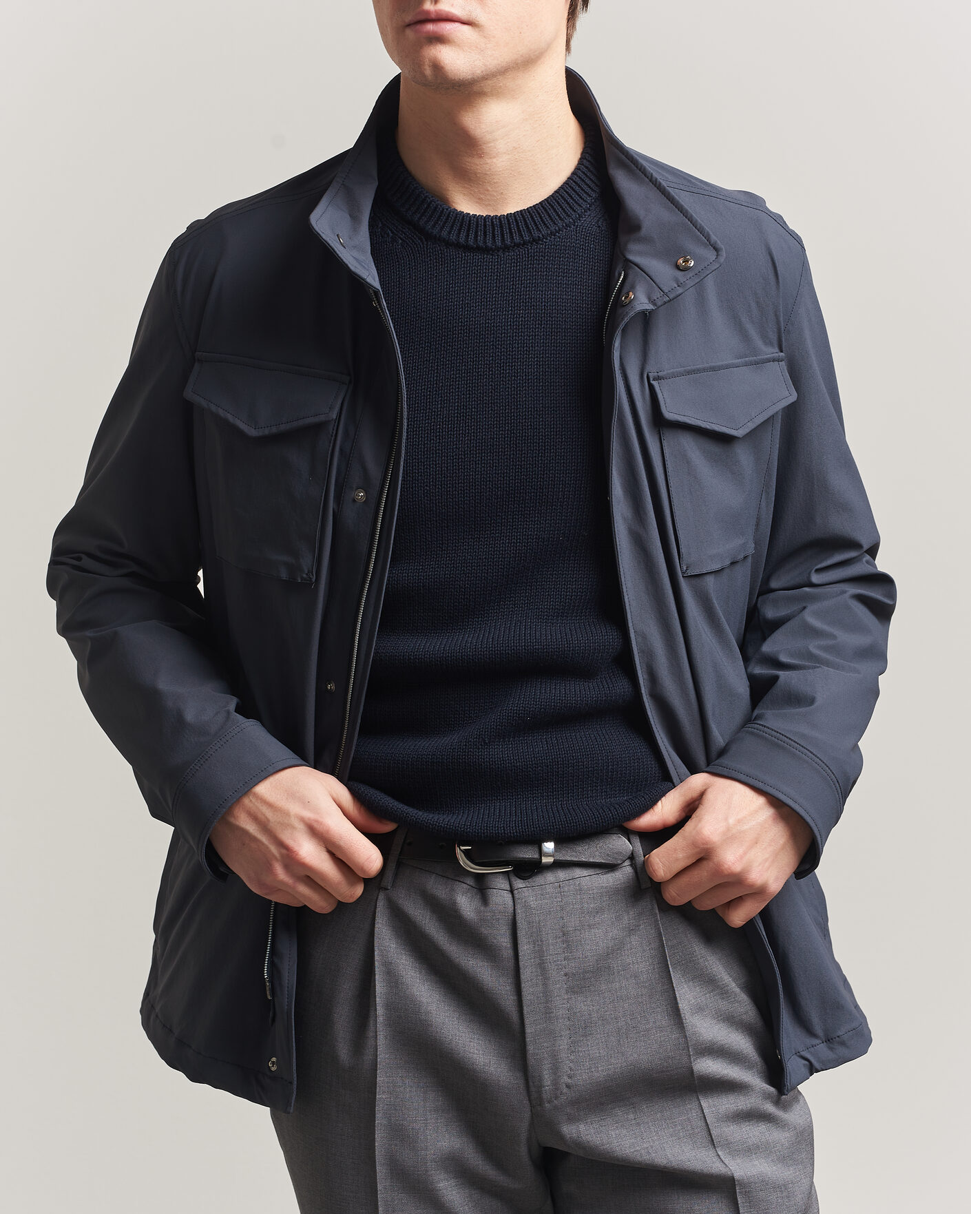 Uomini | Giacche | Herno | Soft Nylon Field Jacket Navy