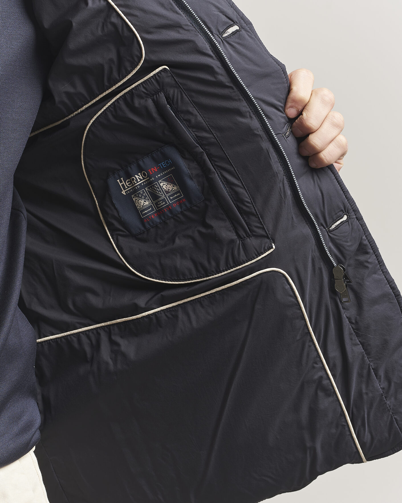 Uomini | Giacche | Herno | Nuage Matt Nylon Blazer Navy