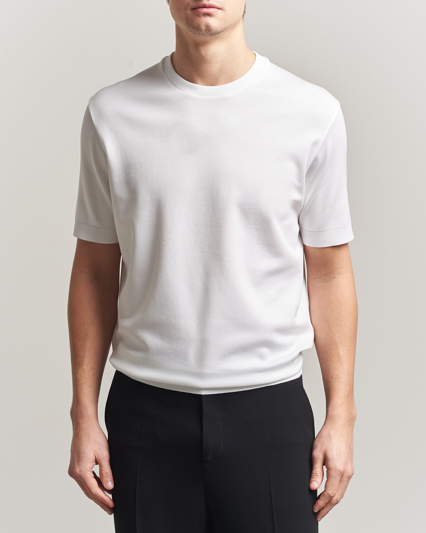 Uomini | T-shirt | Herno | Micro Piquet T-Shirt White