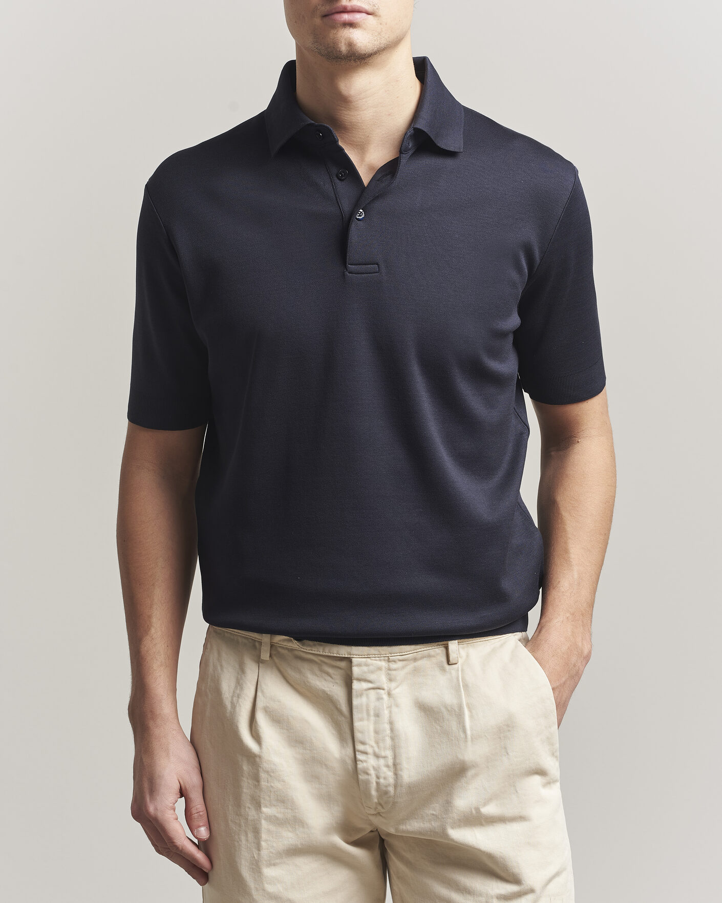 Uomini | Polo | Herno | Micro Piquet Polo Navy