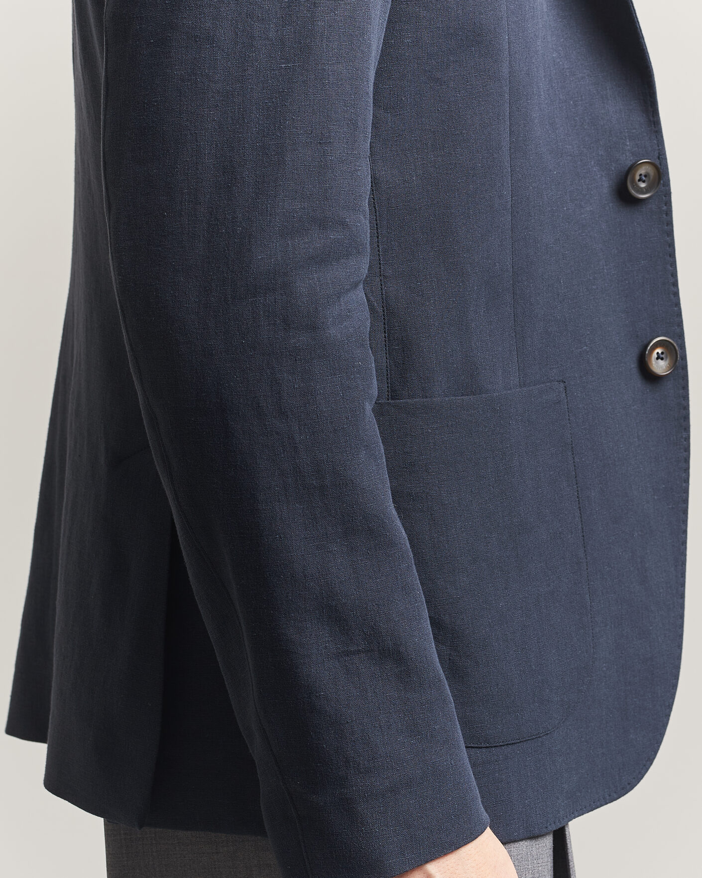 Uomini | Blazers | Herno | Cotton/Linen Blazer Navy
