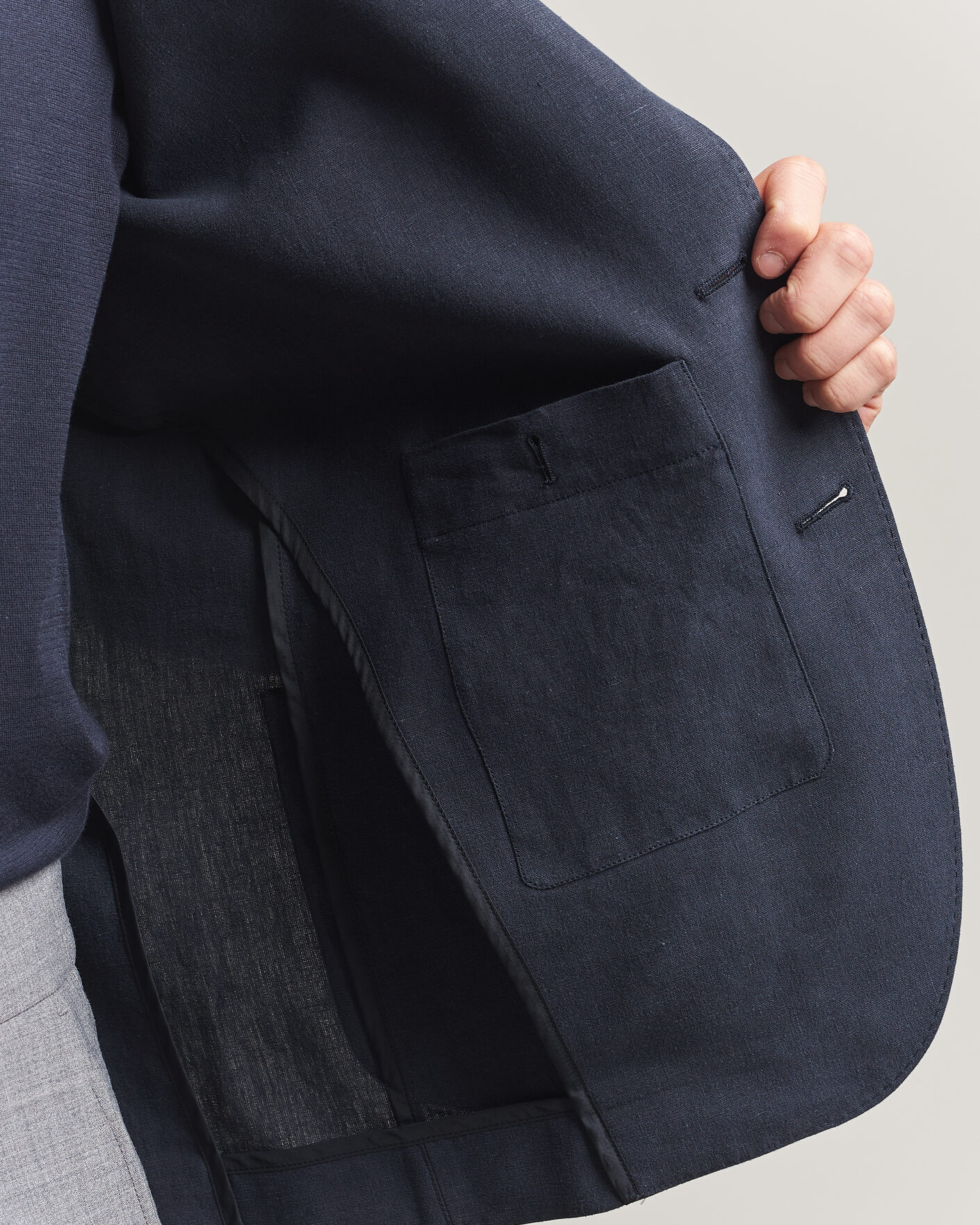 Uomini | Blazers | Herno | Cotton/Linen Blazer Navy