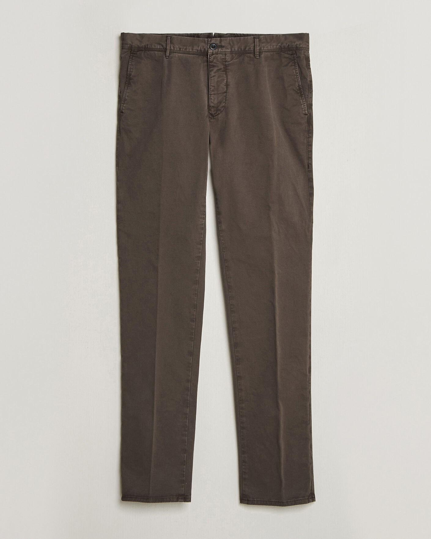 Uomini | Pantaloni | Incotex | Slim Fit Garment Dyed Slacks Dark Brown