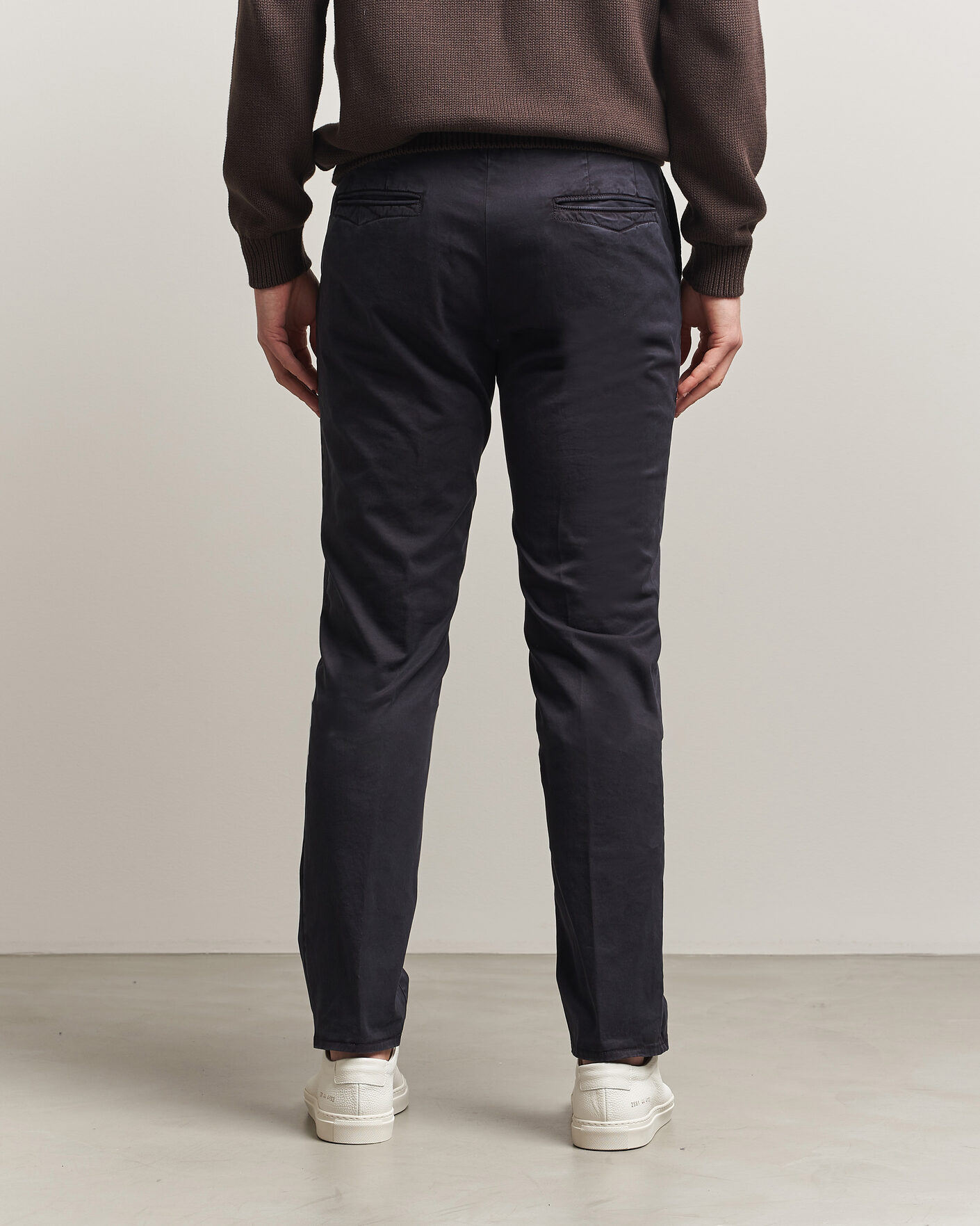 Uomini | Pantaloni | Incotex | Slim Fit Garment Dyed Slacks Navy
