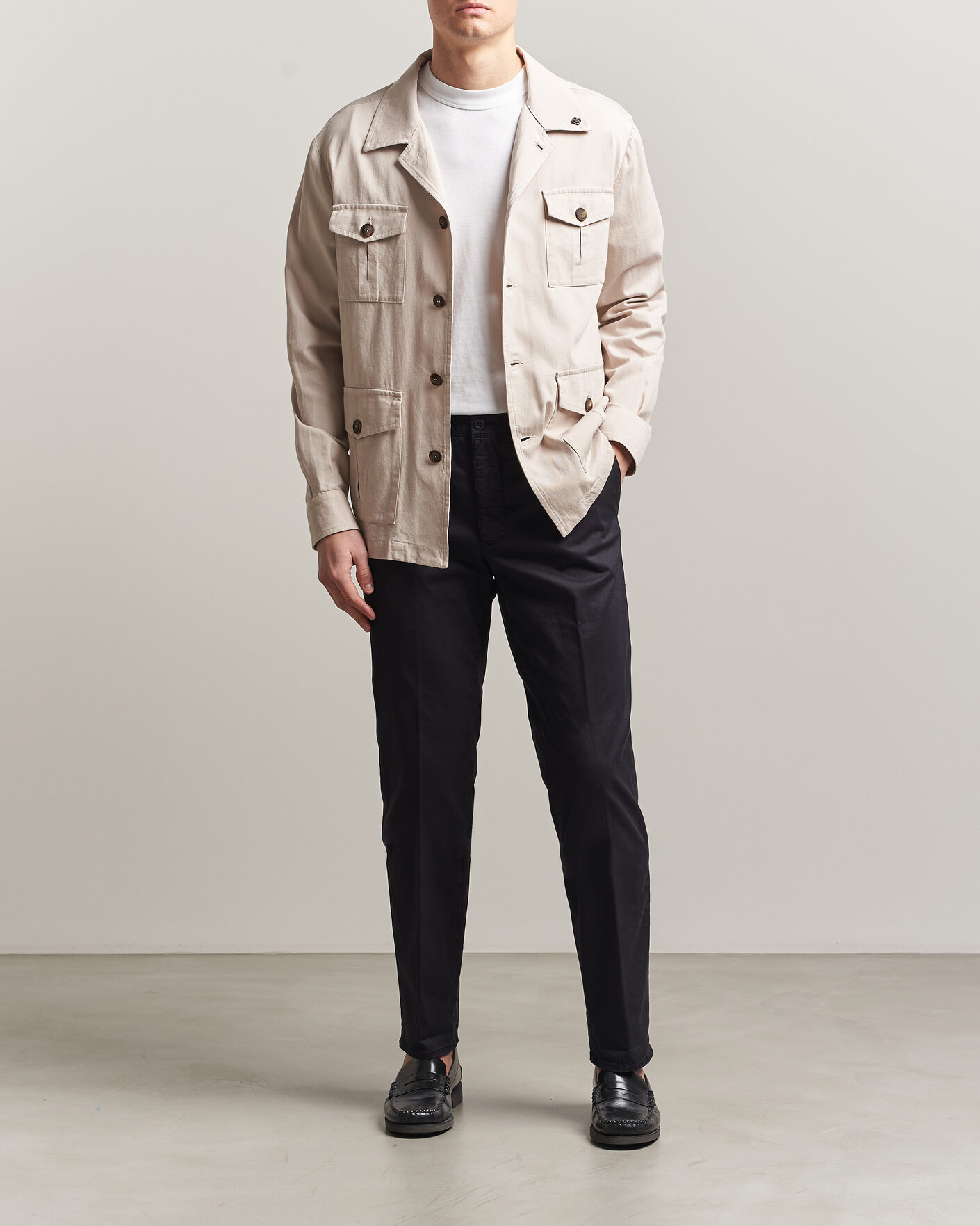 Uomini | Pantaloni | Incotex | Regular Fit Garment Dyed Slacks Navy