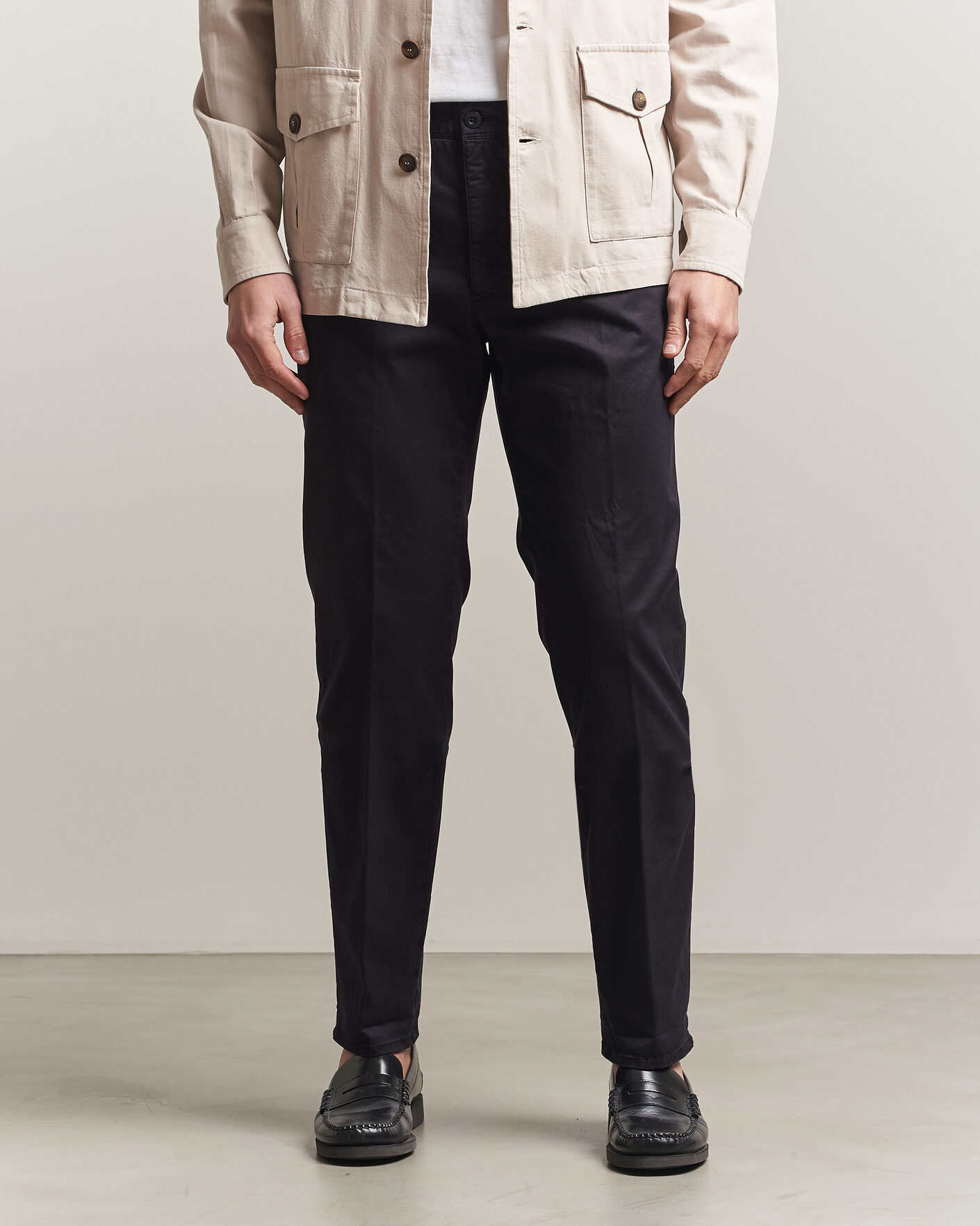 Uomini | Pantaloni | Incotex | Regular Fit Garment Dyed Slacks Navy