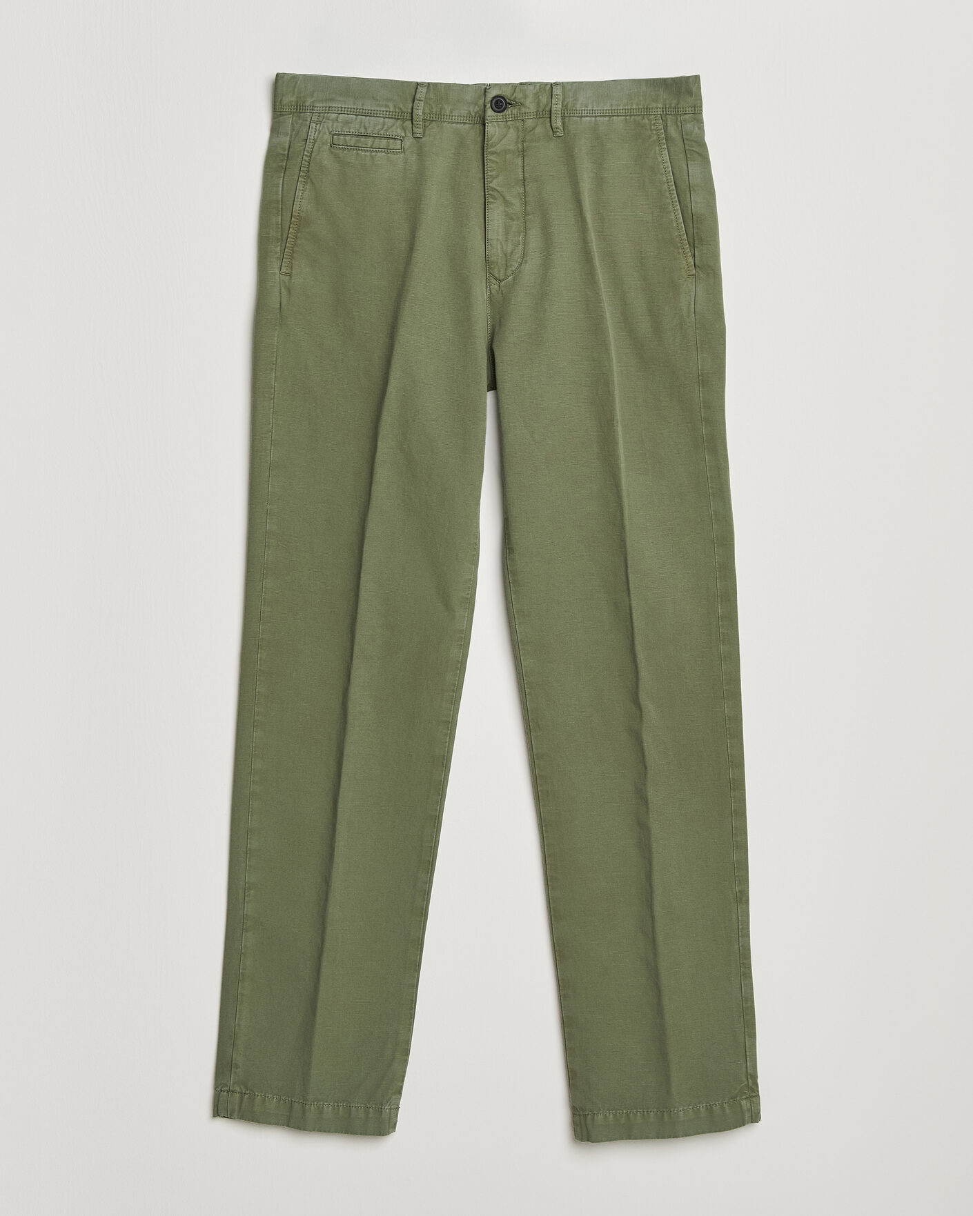 Uomini | Pantaloni | Incotex | Regular Fit Cotton/Linen Slacks Military